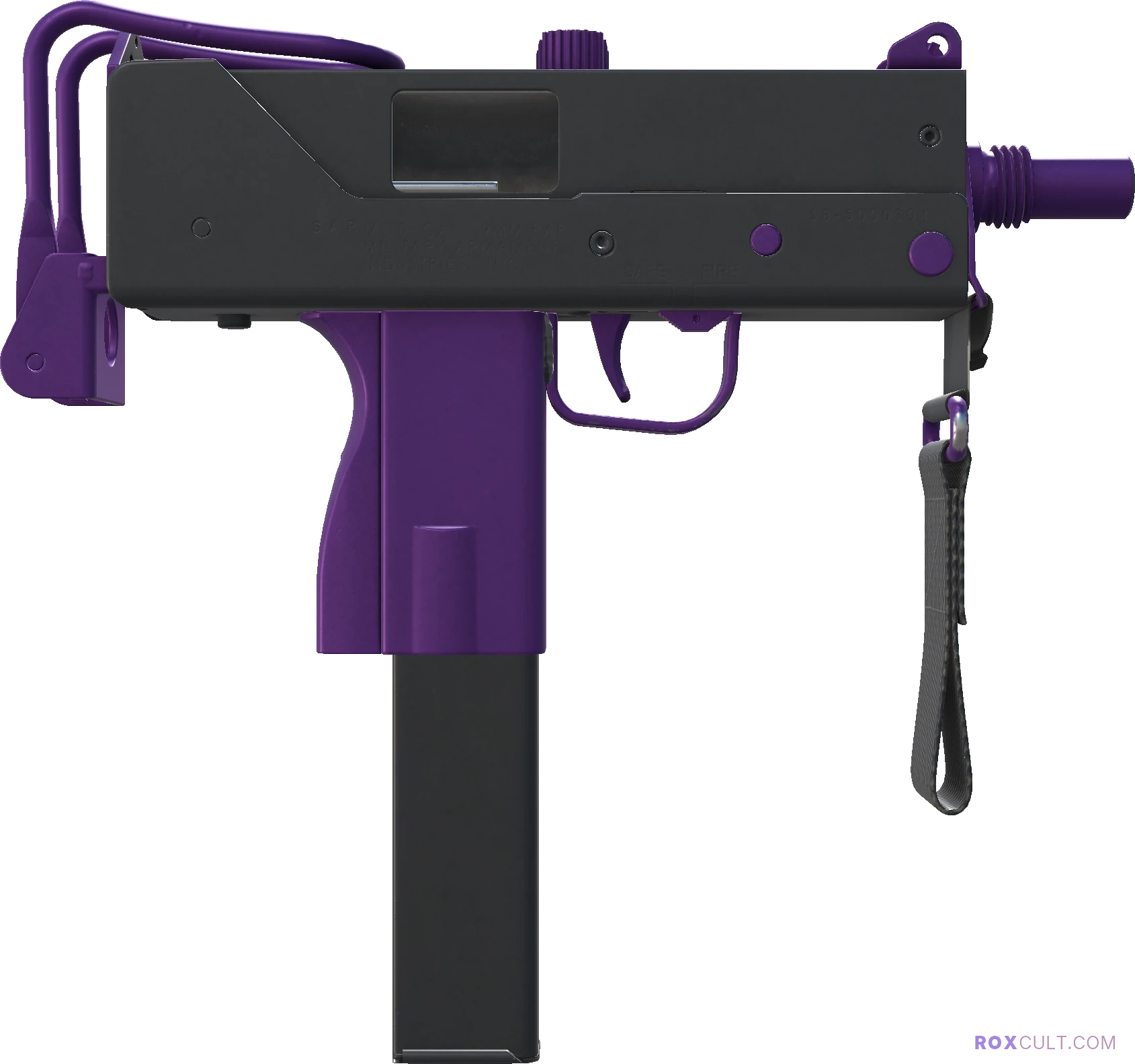 MAC-10 | Ultraviolet (Factory New) — rox (Holo) Antwerp 2022 craft, backside view