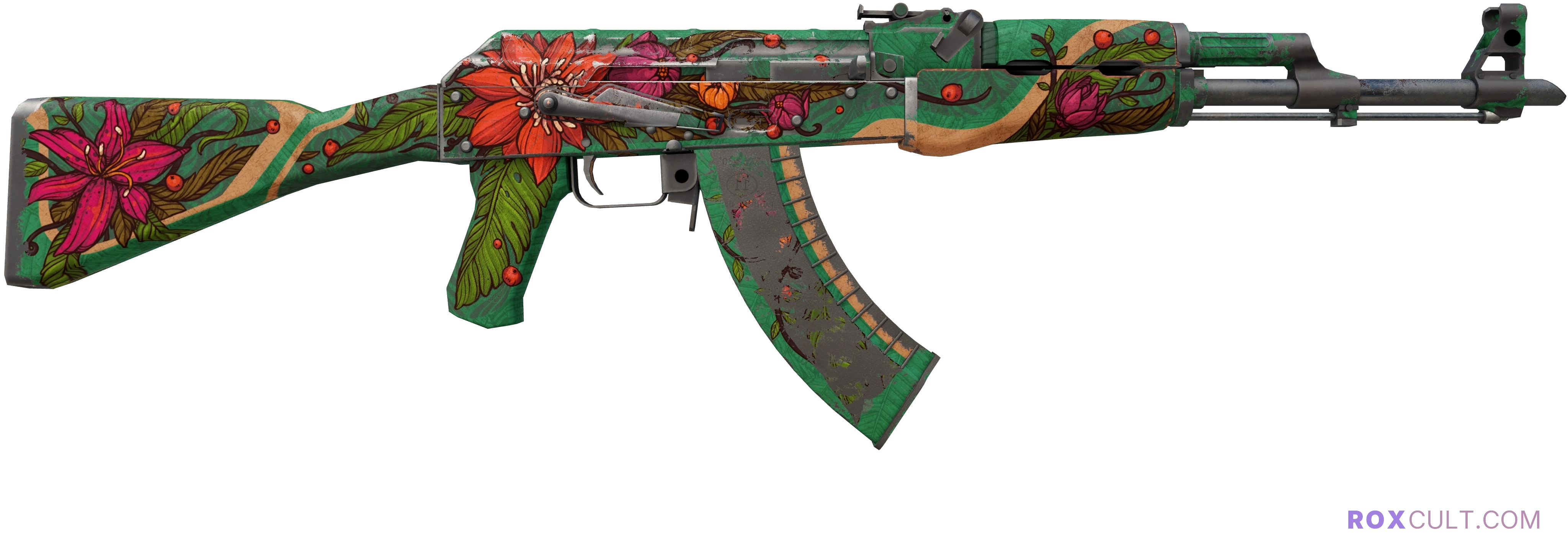 AK-47 | Wild Lotus (Battle-Scarred) — rox (Holo) Antwerp 2022 craft, backside view