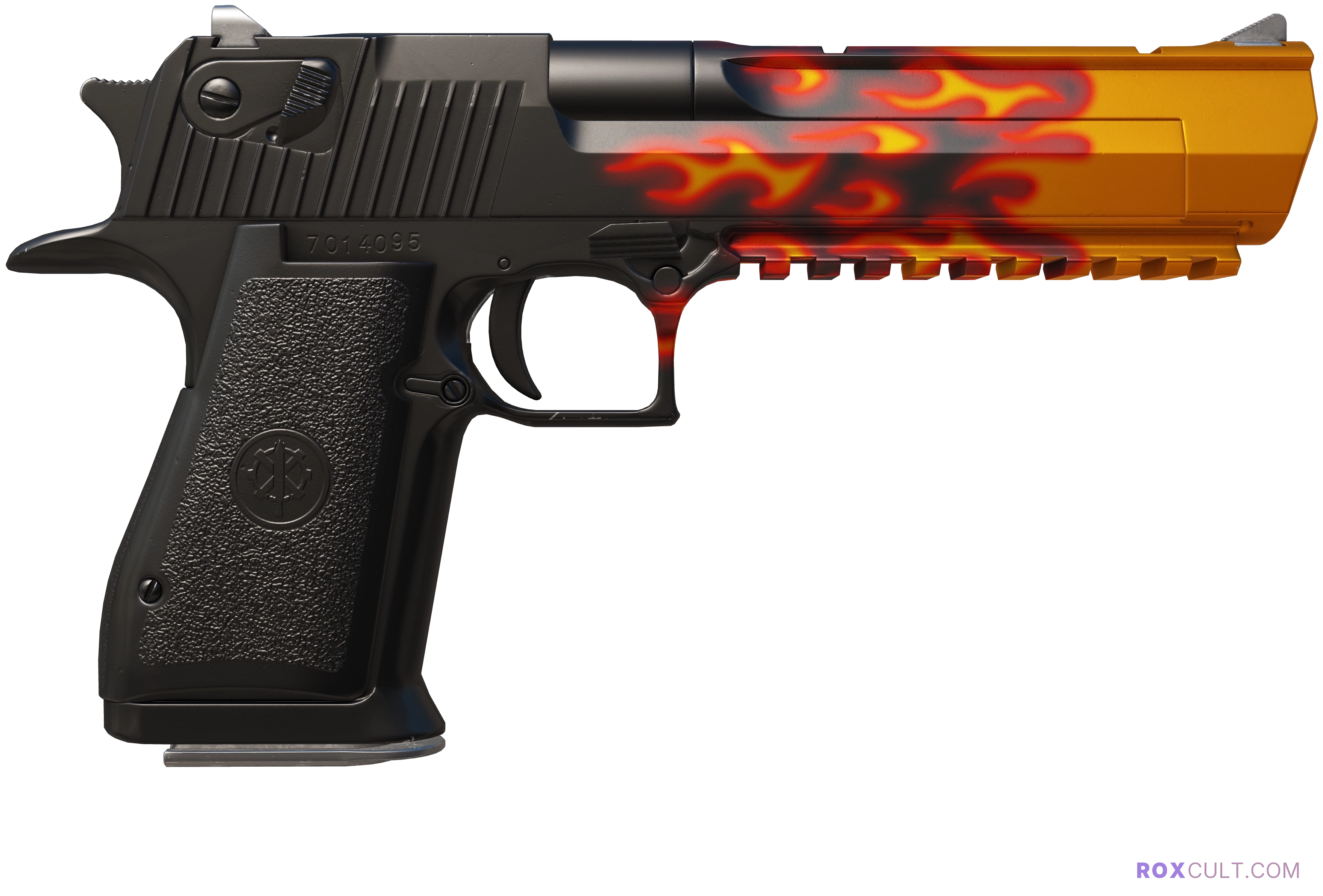 Desert Eagle | Blaze (Factory New) — rox (Holo) Antwerp 2022 craft, backside view