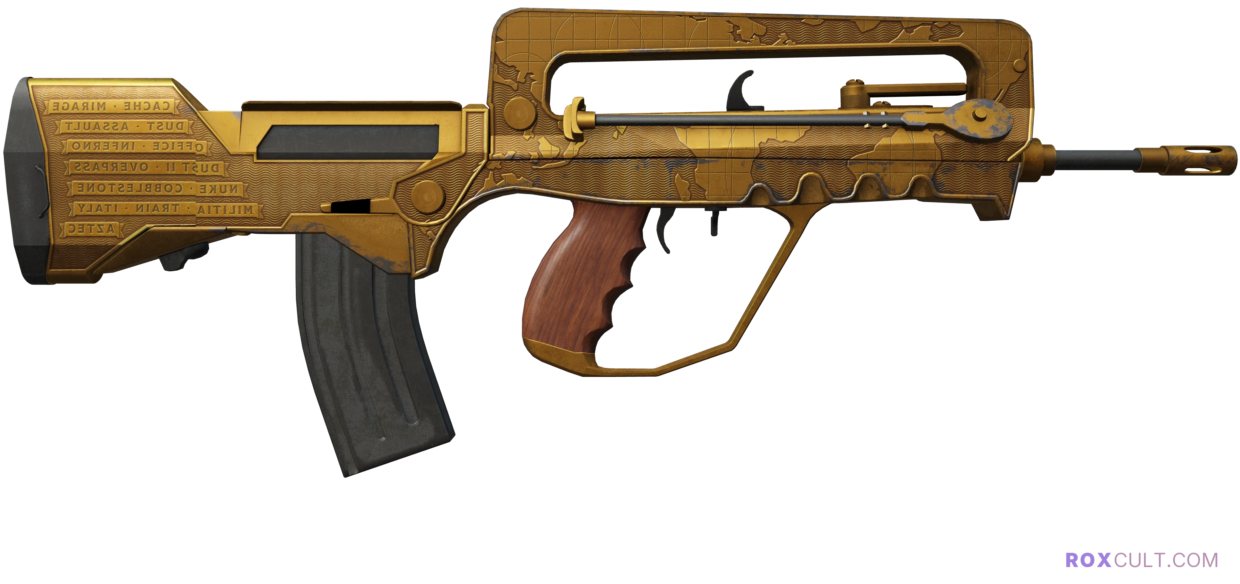 StatTrak™ FAMAS | Commemoration (Battle-Scarred) — rox (Holo) Antwerp 2022 craft, backside view
