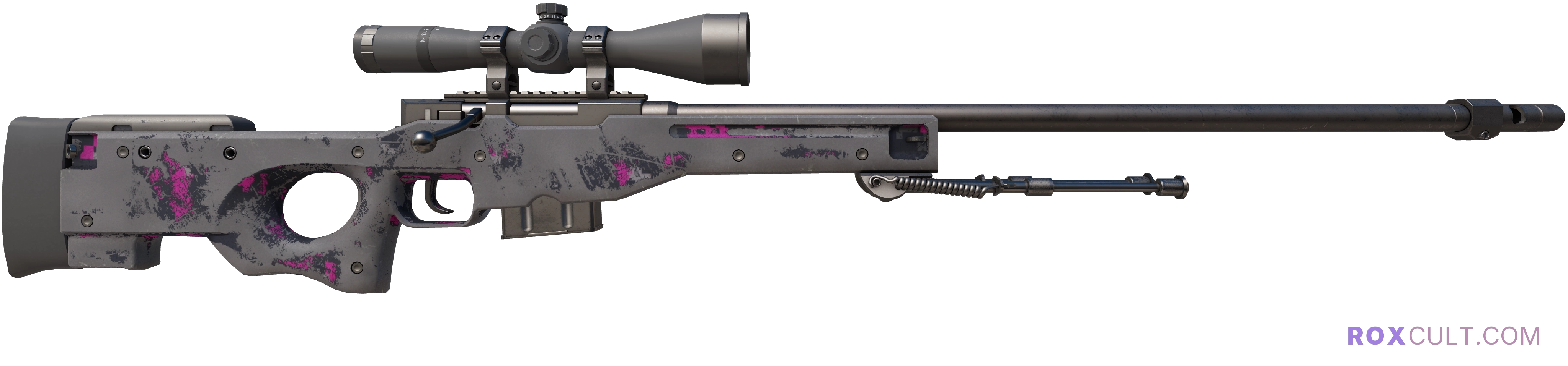 AWP | Pink DDPAT (Battle-Scarred) — rox (Holo) Antwerp 2022 craft, backside view