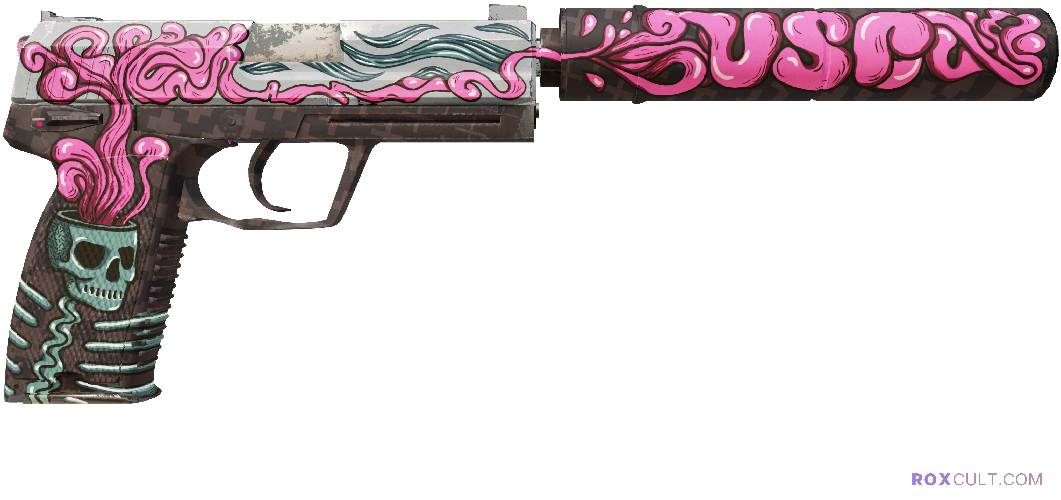 USP-S | Cortex (Field-Tested) — rox (Holo) Antwerp 2022 craft, backside view