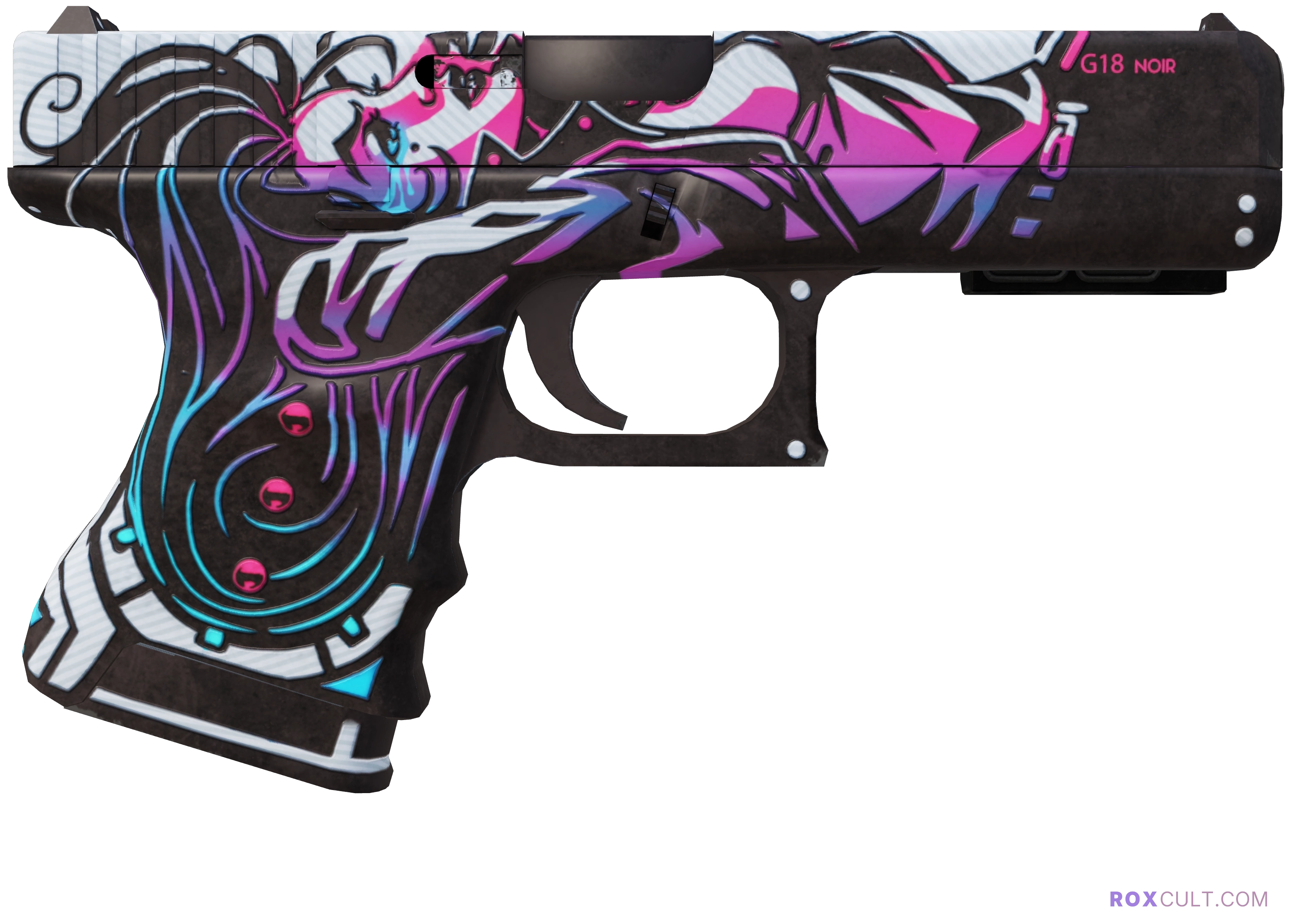StatTrak™ Glock-18 | Neo-Noir (Factory New) — rox (Holo) Antwerp 2022 craft, backside view