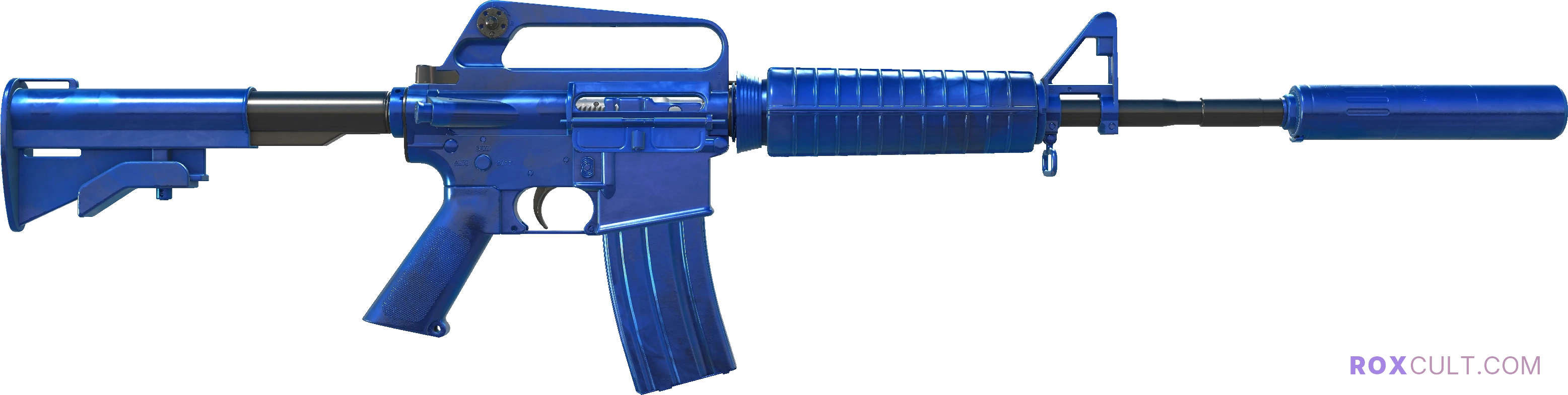 M4A1-S | Blue Phosphor (Factory New) — rox (Holo) Antwerp 2022 craft, backside view