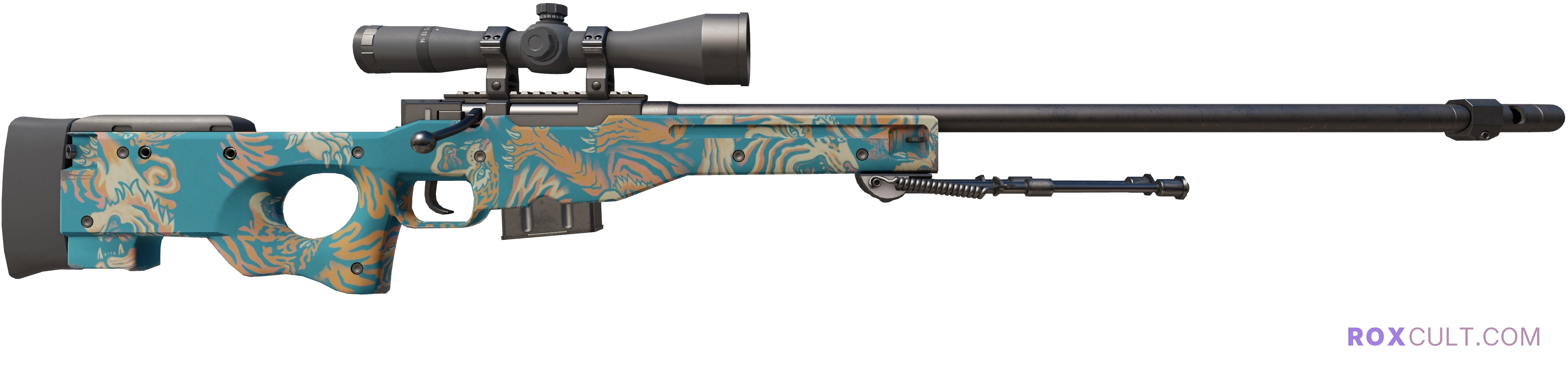 AWP | Silk Tiger (Minimal Wear) — rox (Holo) Antwerp 2022 craft, backside view