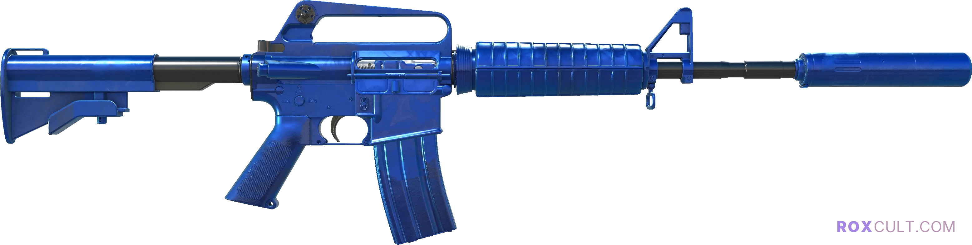 M4A1-S | Blue Phosphor (Factory New) — rox (Holo) Antwerp 2022 craft, backside view
