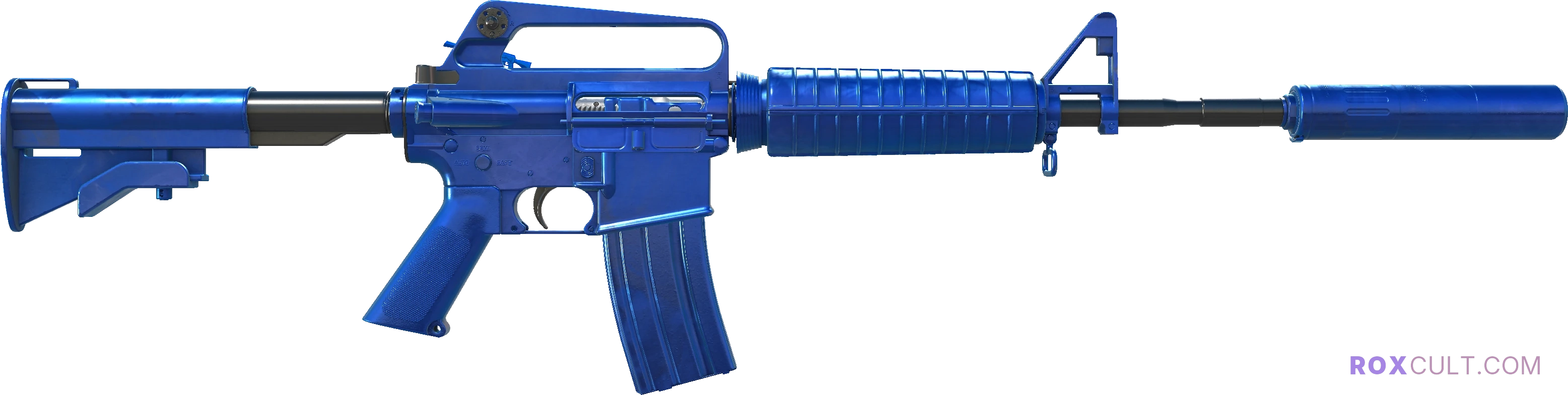 M4A1-S | Blue Phosphor (Factory New) — rox (Holo) Antwerp 2022 craft, backside view