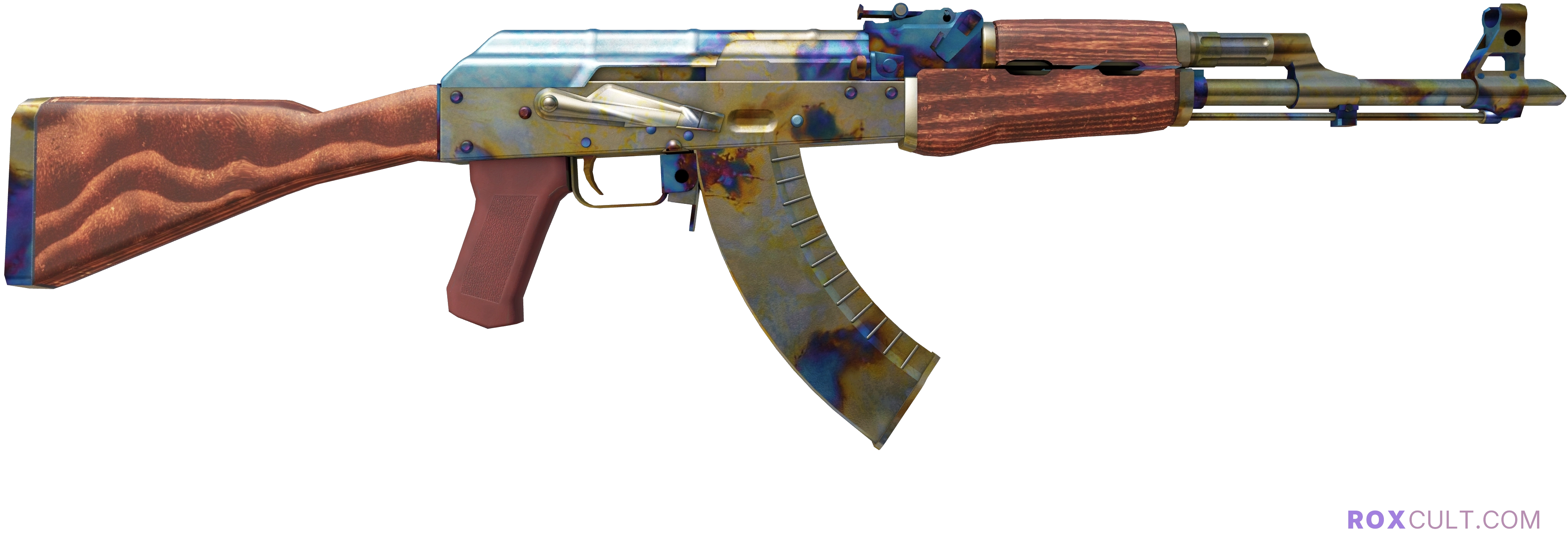 AK-47 | Case Hardened (Field-Tested) — rox (Holo) Antwerp 2022 craft, backside view