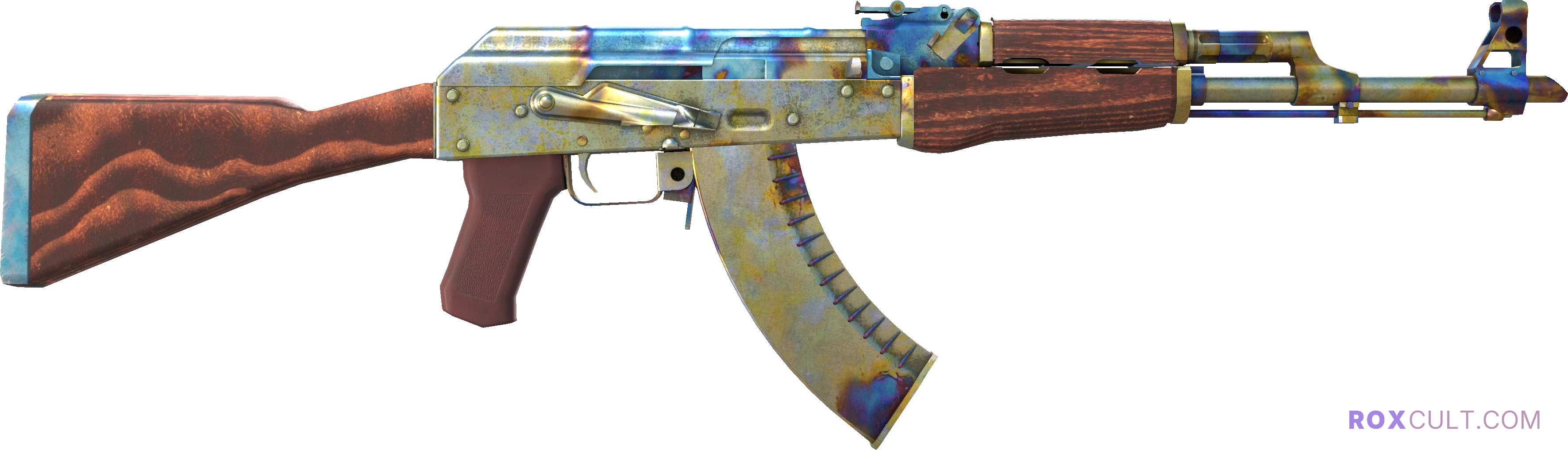 AK-47 | Case Hardened (Field-Tested) — rox (Holo) Antwerp 2022 craft, backside view