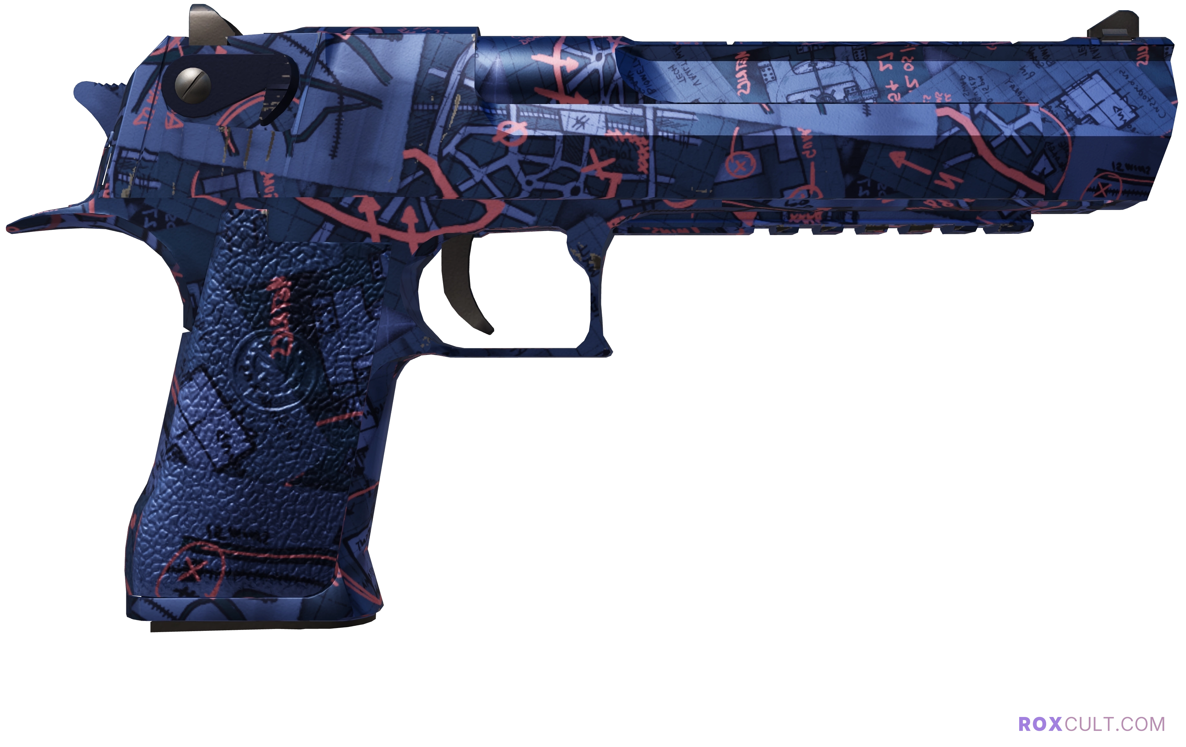 Desert Eagle | Night Heist (Factory New) — rox (Holo) Antwerp 2022 craft, backside view