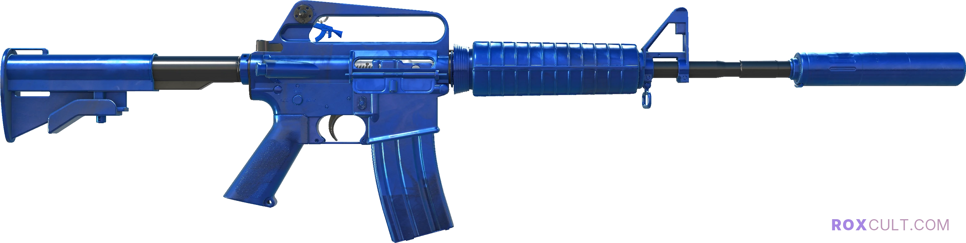 M4A1-S | Blue Phosphor (Factory New) — rox (Holo) Antwerp 2022 craft, backside view
