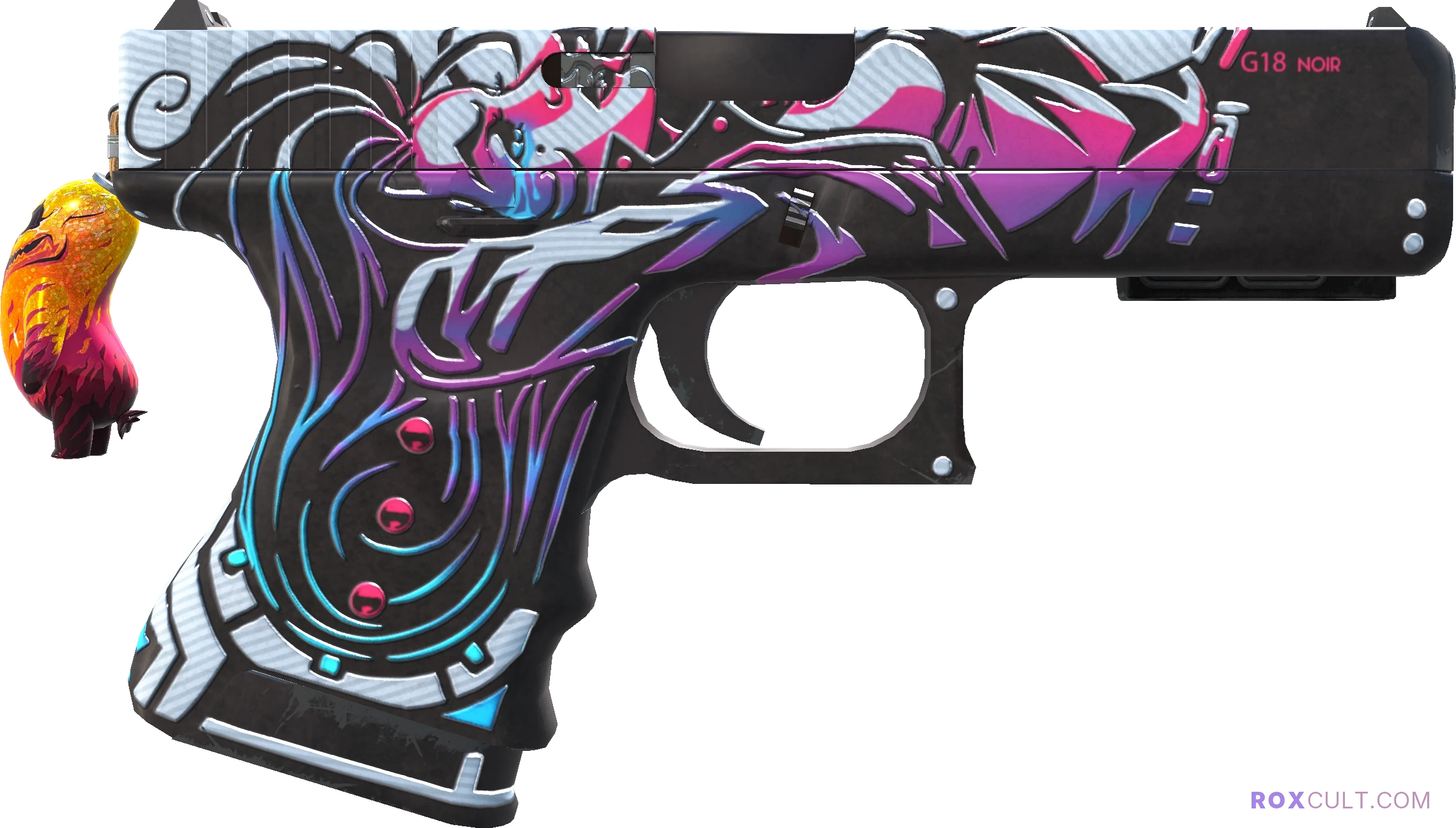 StatTrak™ Glock-18 | Neo-Noir (Minimal Wear) — rox (Holo) Antwerp 2022 craft, backside view