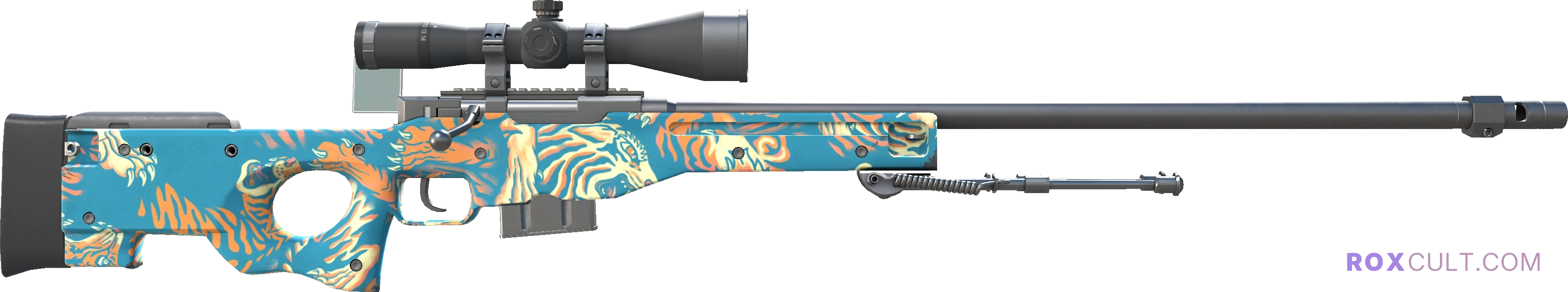 AWP | Silk Tiger (Factory New) — rox (Holo) Antwerp 2022 craft, backside view