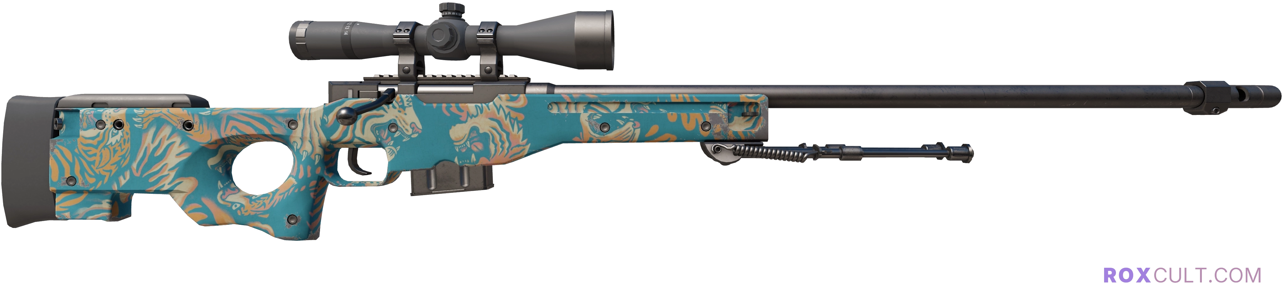 AWP | Silk Tiger (Minimal Wear) — rox (Holo) Antwerp 2022 craft, backside view