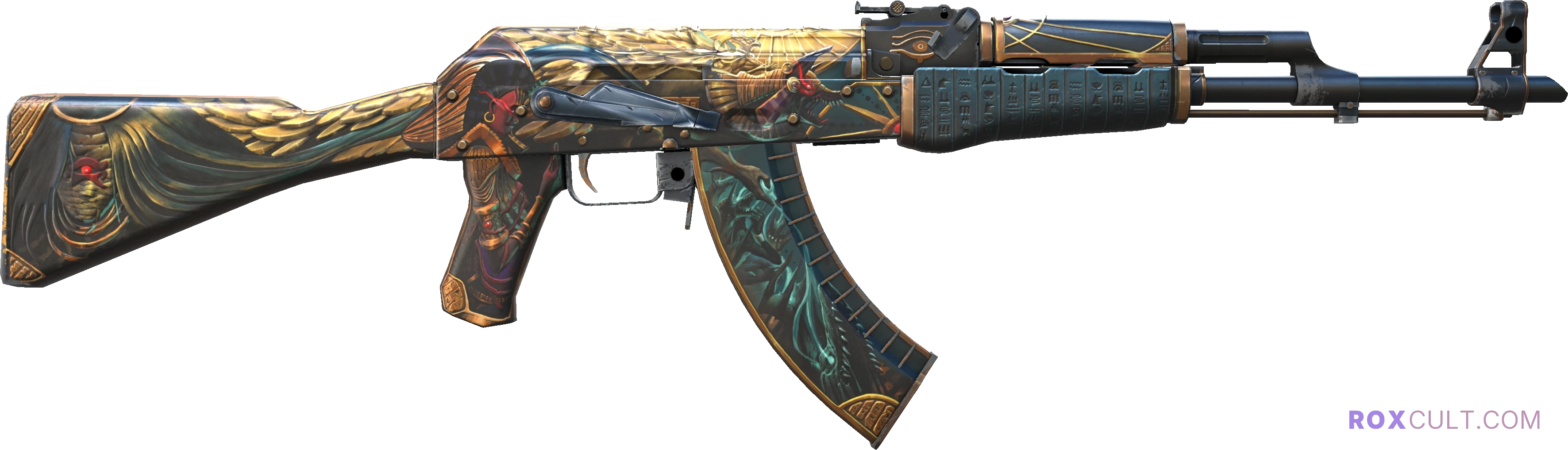 StatTrak™ AK-47 | Legion of Anubis (Minimal Wear) — rox (Holo) Antwerp 2022 craft, backside view