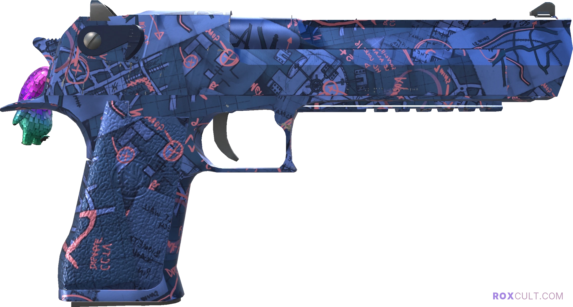 Desert Eagle | Night Heist (Factory New) — rox (Holo) Antwerp 2022 craft, backside view