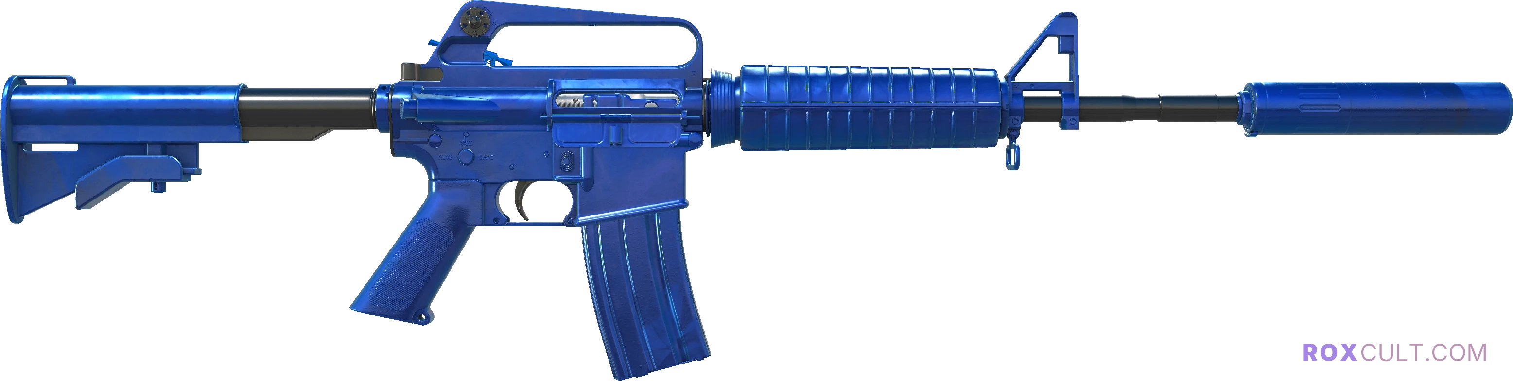 M4A1-S | Blue Phosphor (Factory New) — rox (Holo) Antwerp 2022 craft, backside view