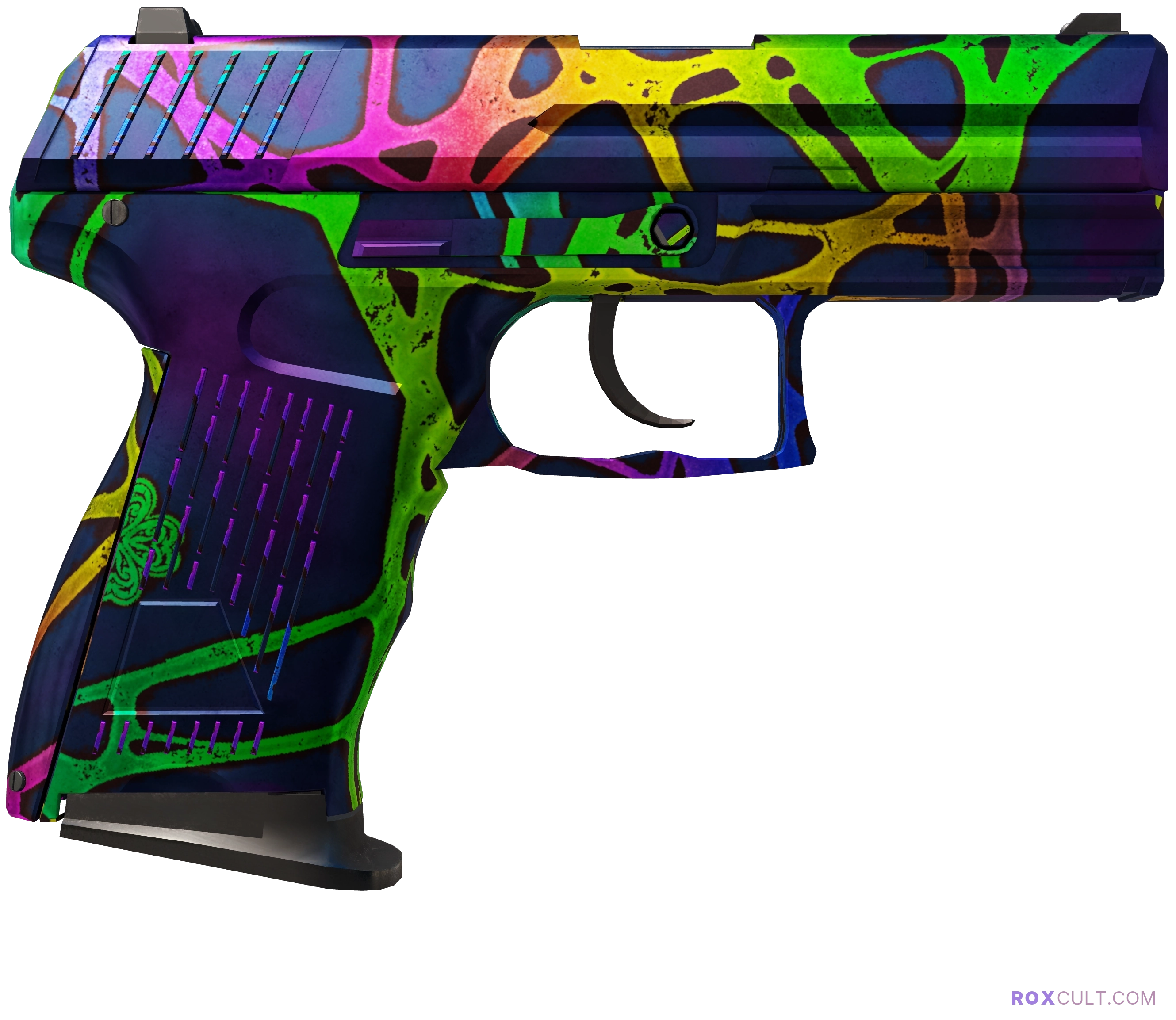 P2000 | Acid Etched (Factory New) — rox (Holo) Antwerp 2022 craft, backside view
