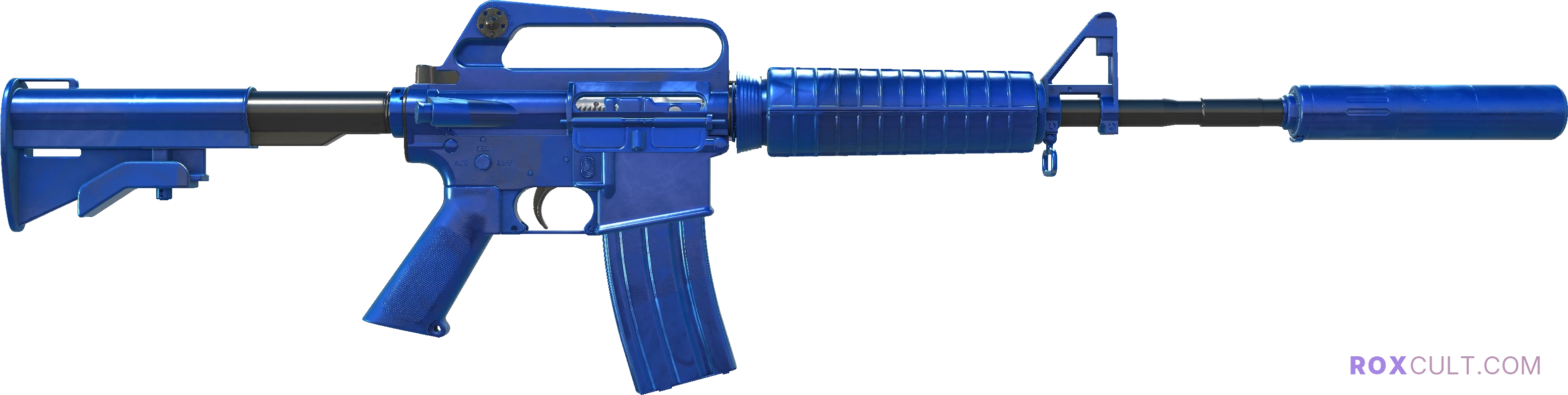 M4A1-S | Blue Phosphor (Factory New) — rox (Holo) Antwerp 2022 craft, backside view