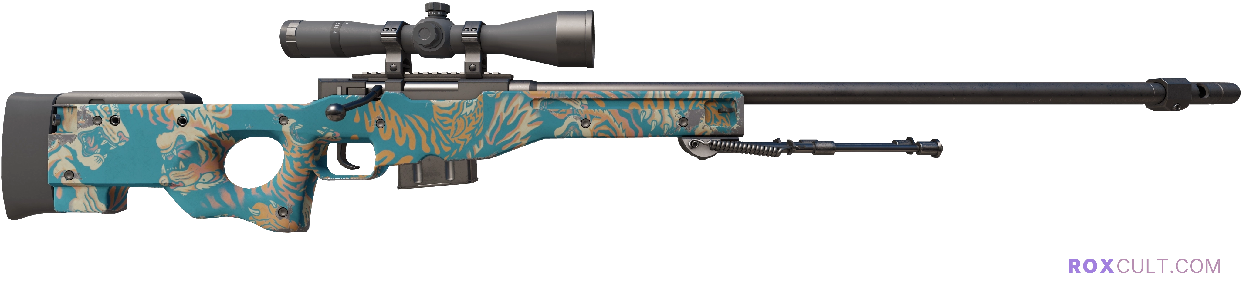 AWP | Silk Tiger (Minimal Wear) — rox (Holo) Antwerp 2022 craft, backside view