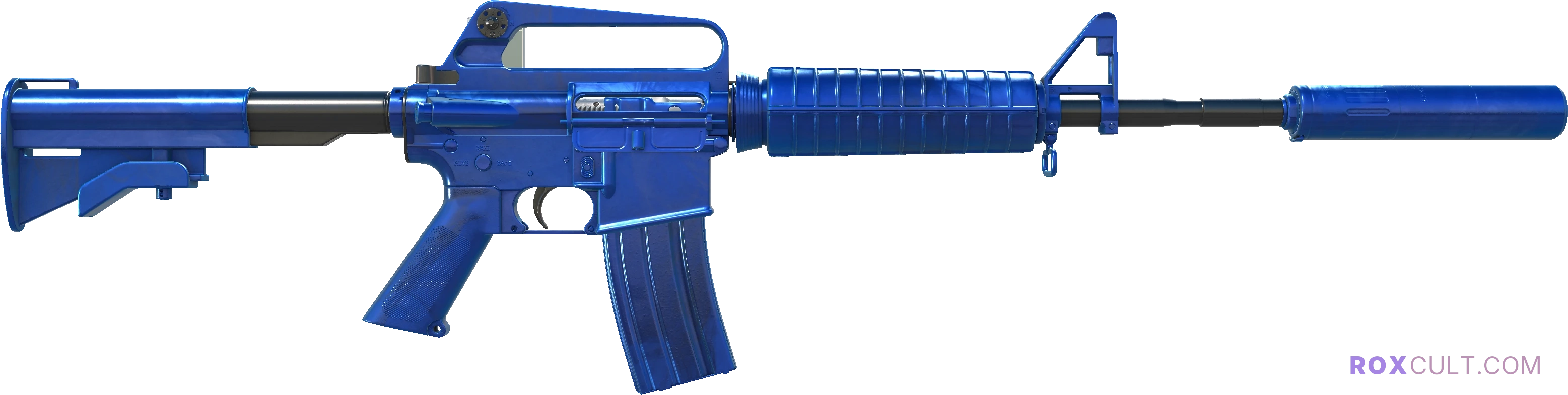 M4A1-S | Blue Phosphor (Factory New) — rox (Holo) Antwerp 2022 craft, backside view