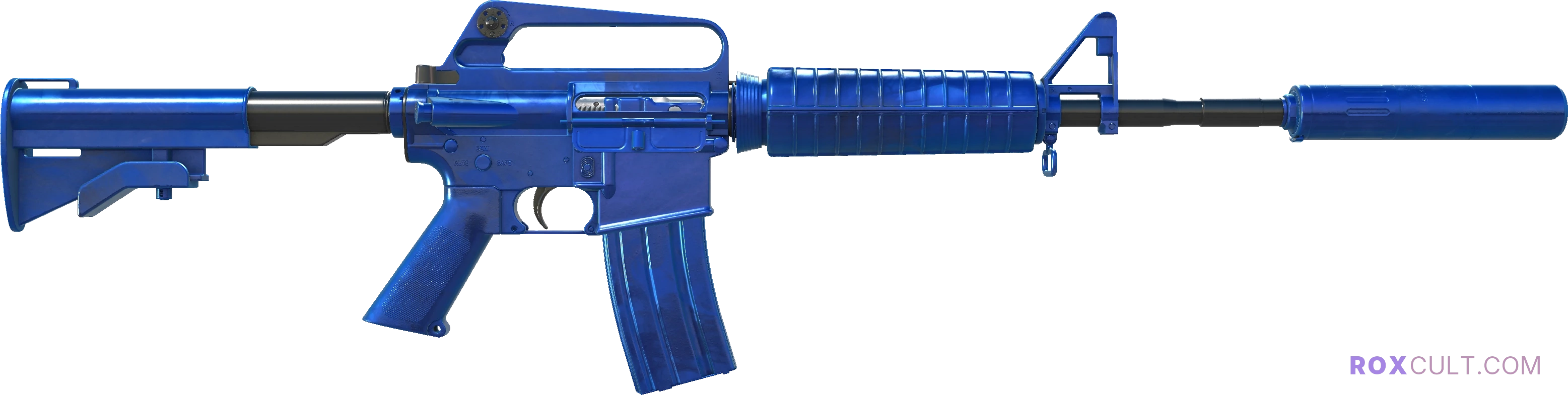M4A1-S | Blue Phosphor (Factory New) — rox (Holo) Antwerp 2022 craft, backside view