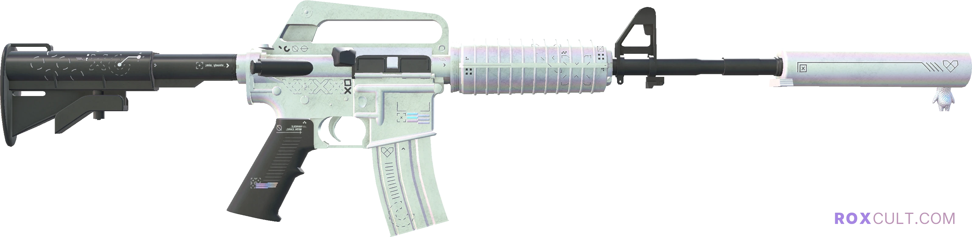 M4A1-S | Printstream (Field-Tested) — rox (Holo) Antwerp 2022 craft, backside view
