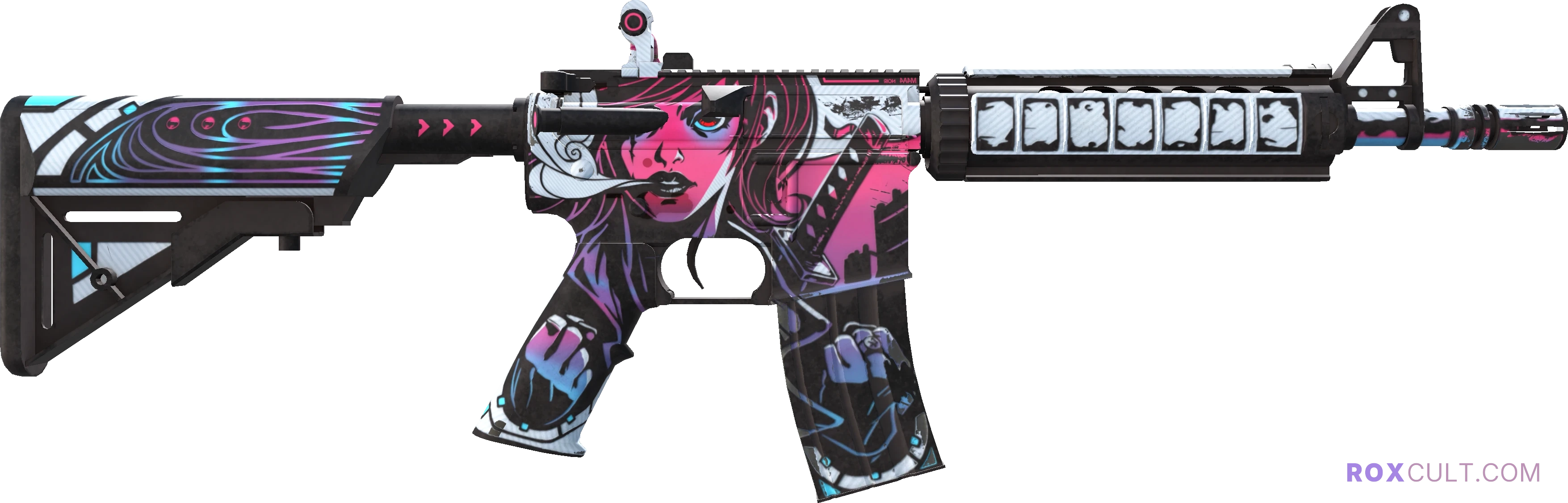 M4A4 | Neo-Noir (Factory New) — rox (Holo) Antwerp 2022 craft, backside view