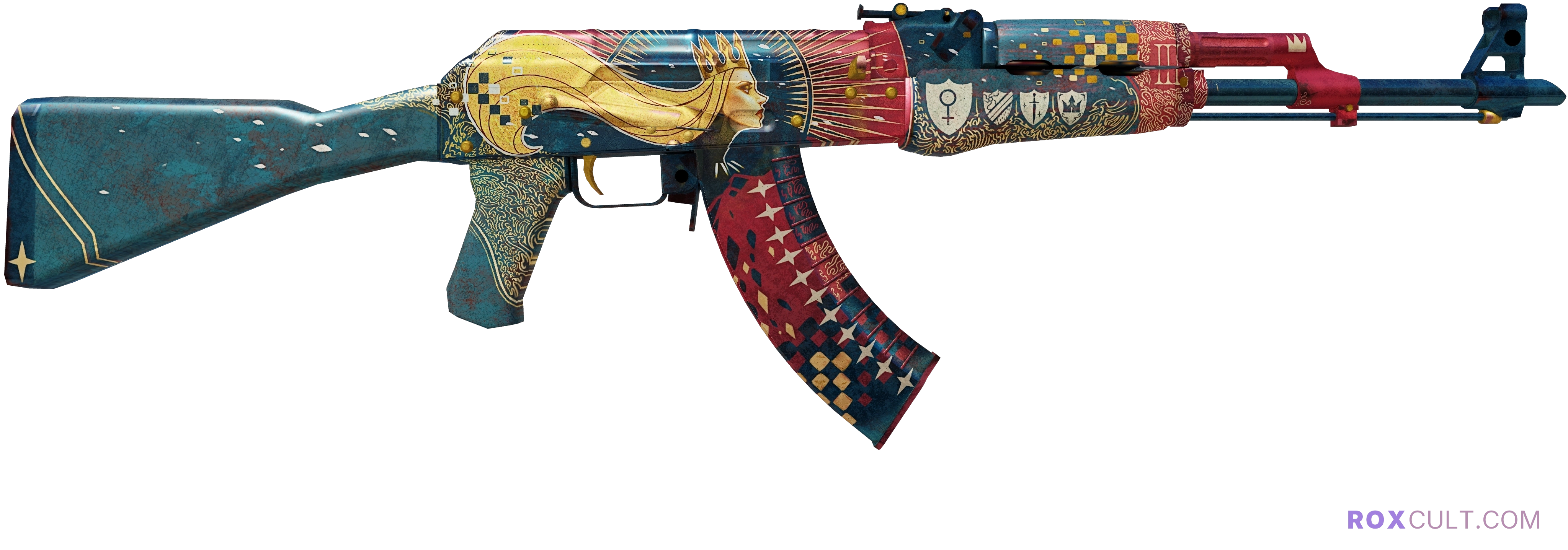 AK-47 | The Empress (Battle-Scarred) — rox (Holo) Antwerp 2022 craft, backside view