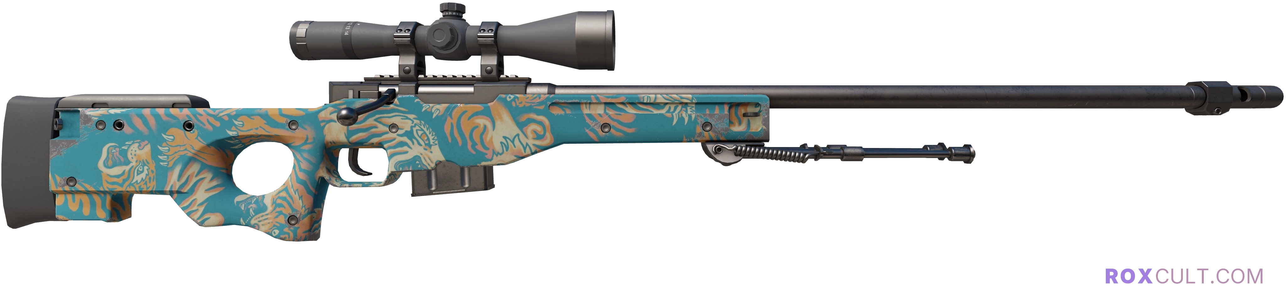 AWP | Silk Tiger (Minimal Wear) — rox (Holo) Antwerp 2022 craft, backside view