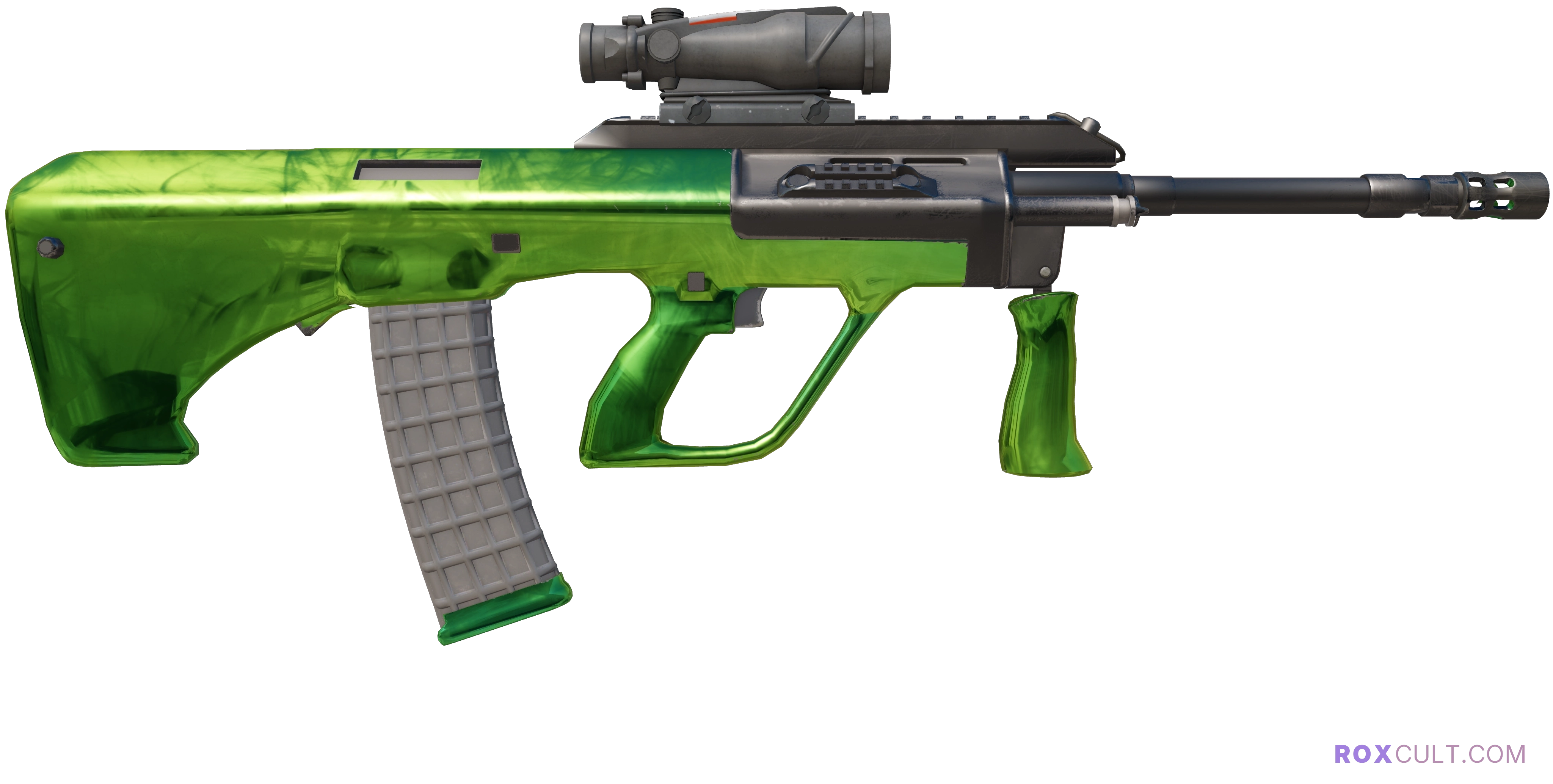 AUG | Carved Jade (Factory New) — rox (Holo) Antwerp 2022 craft, backside view