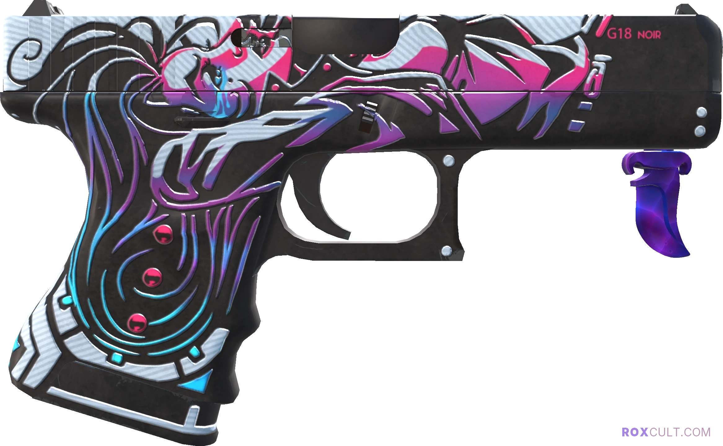 Glock-18 | Neo-Noir (Factory New) — rox (Holo) Antwerp 2022 craft, backside view