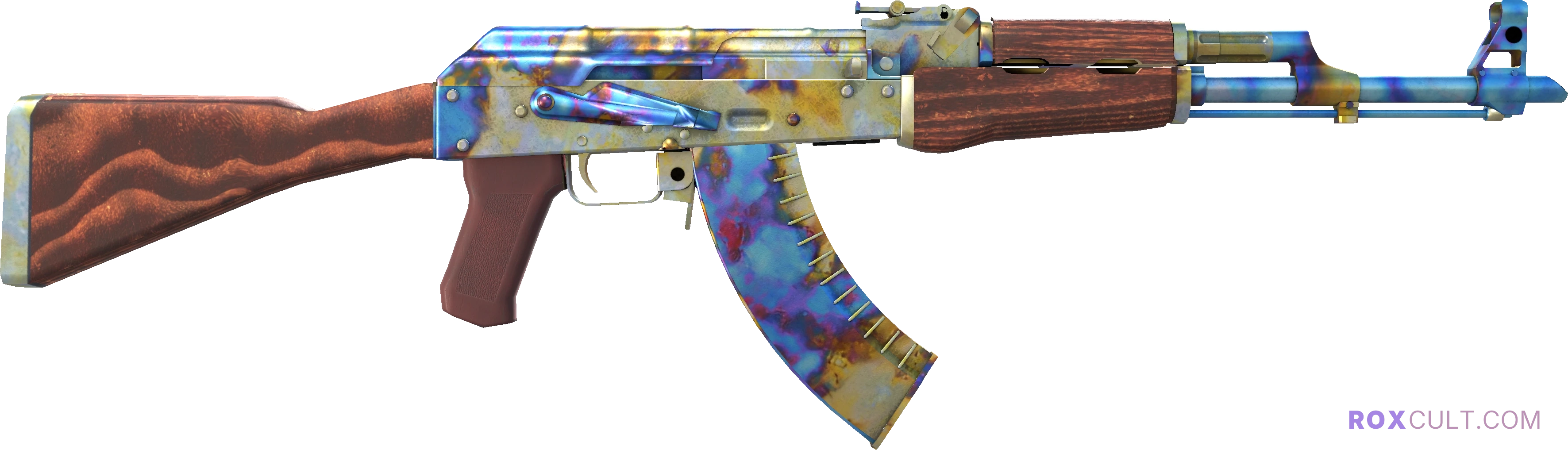 StatTrak™ AK-47 | Case Hardened (Field-Tested) — rox (Holo) Antwerp 2022 craft, backside view