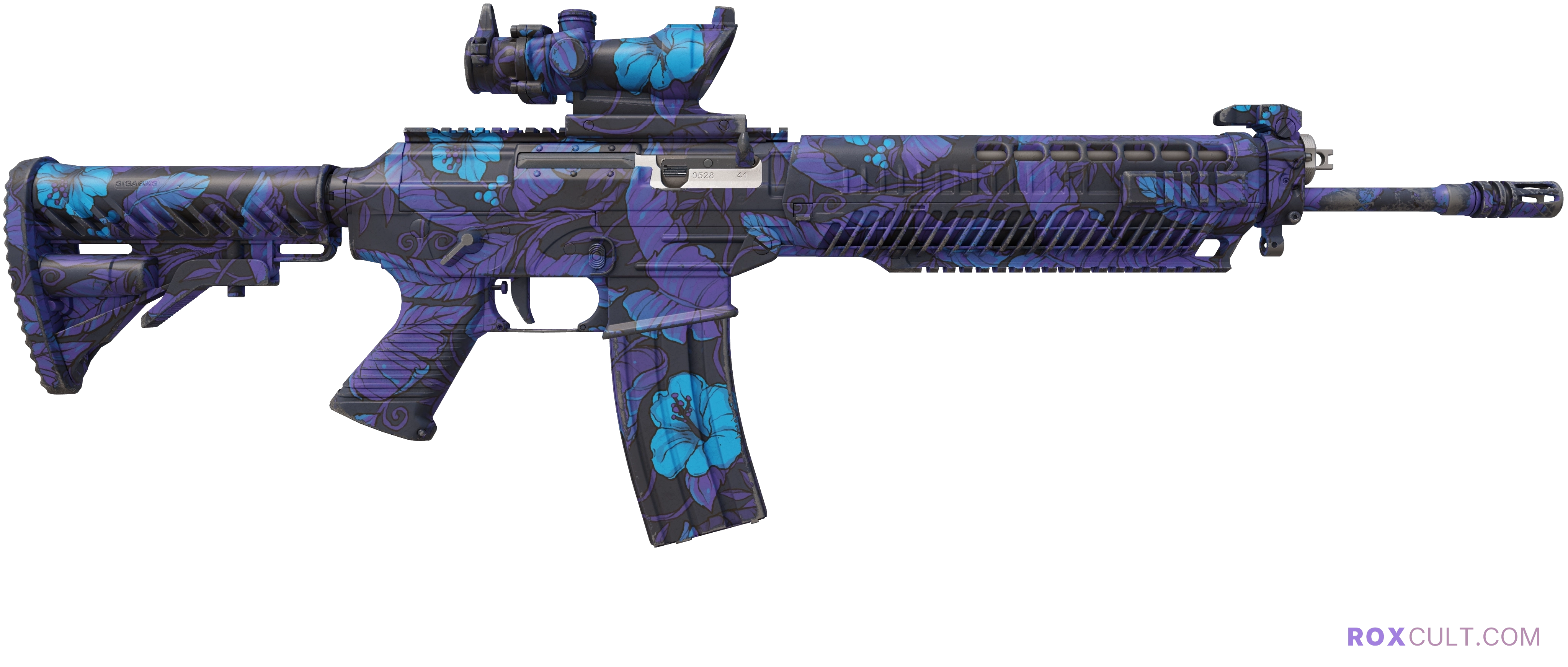 StatTrak™ SG 553 | Aloha (Minimal Wear) — rox (Holo) Antwerp 2022 craft, backside view