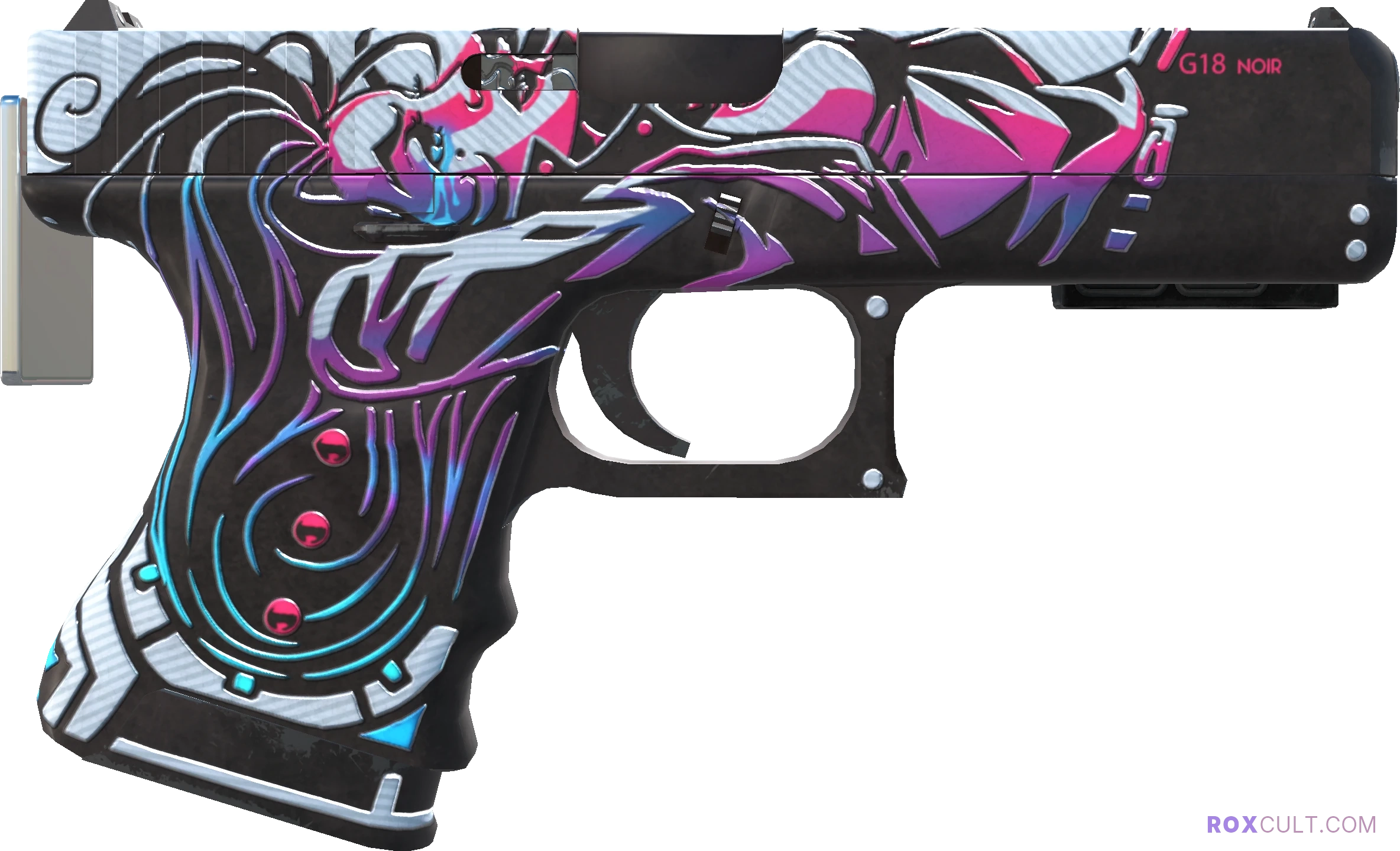 StatTrak™ Glock-18 | Neo-Noir (Minimal Wear) — rox (Holo) Antwerp 2022 craft, backside view