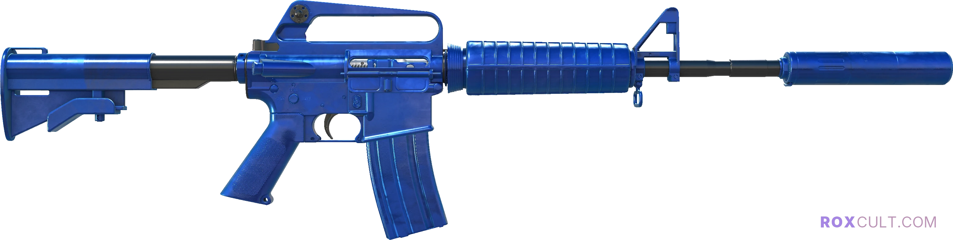 M4A1-S | Blue Phosphor (Factory New) — rox (Holo) Antwerp 2022 craft, backside view