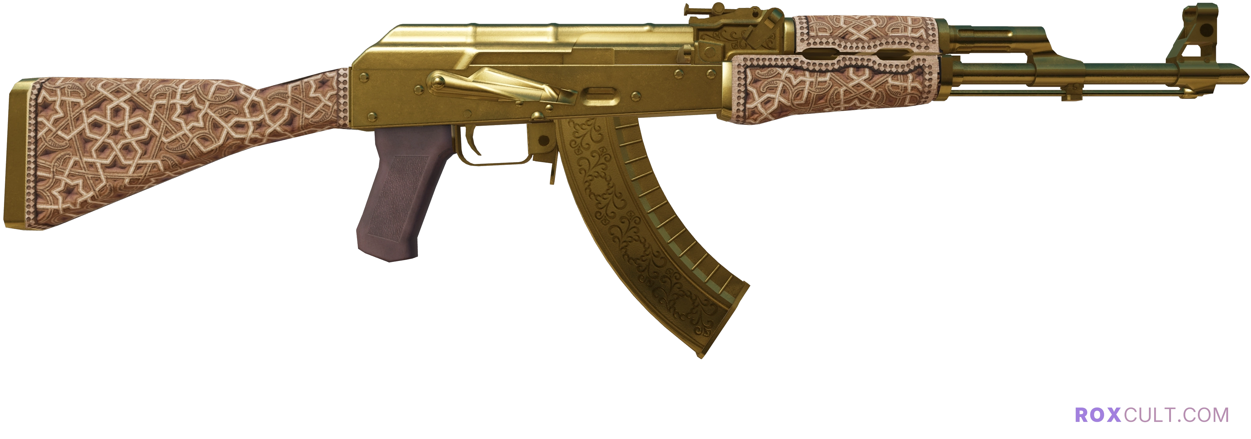 AK-47 | Gold Arabesque (Minimal Wear) — rox (Holo) Antwerp 2022 craft, backside view