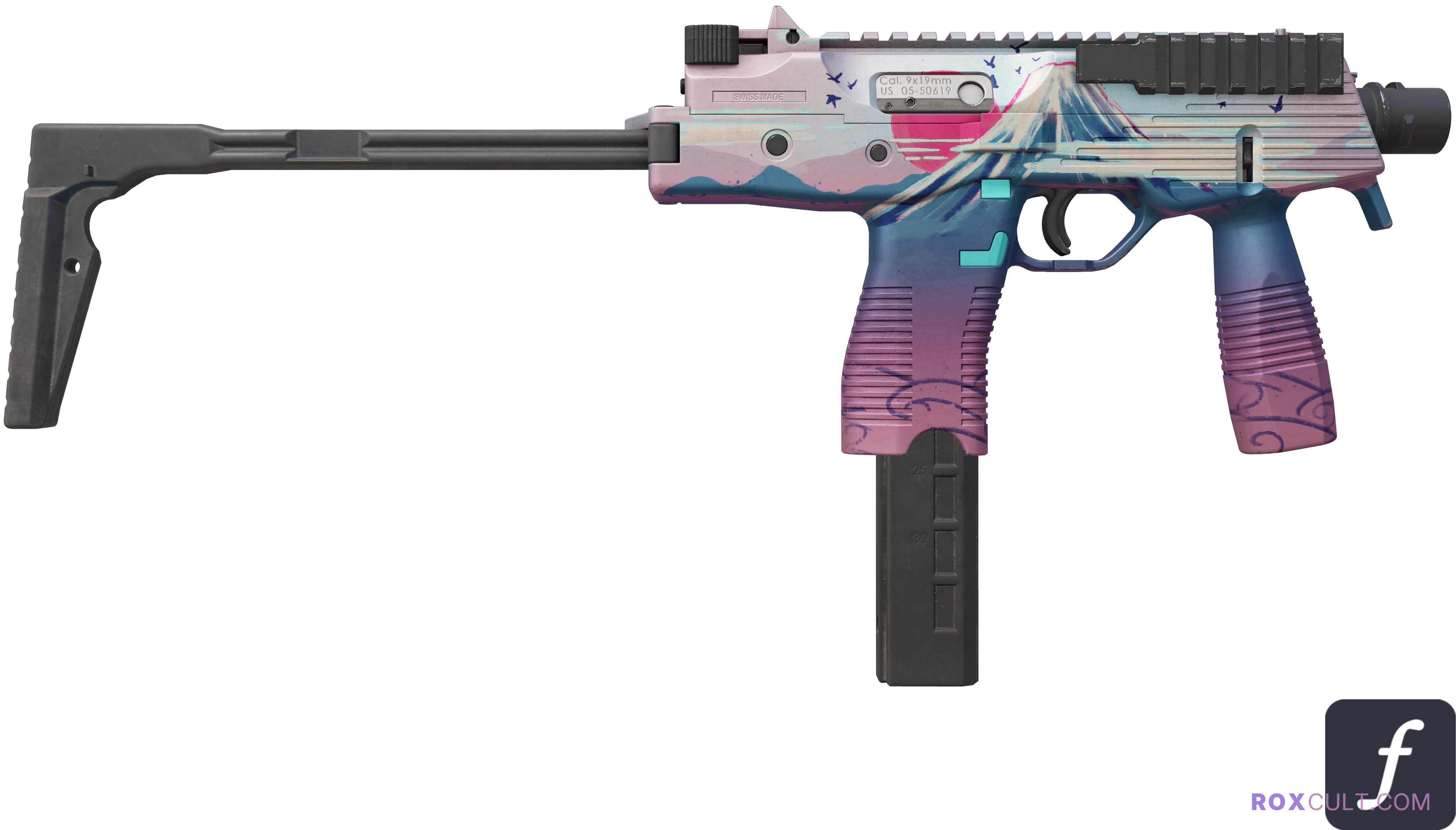 MP9 | Mount Fuji (Factory New) — rox (Holo) Antwerp 2022 craft, backside view