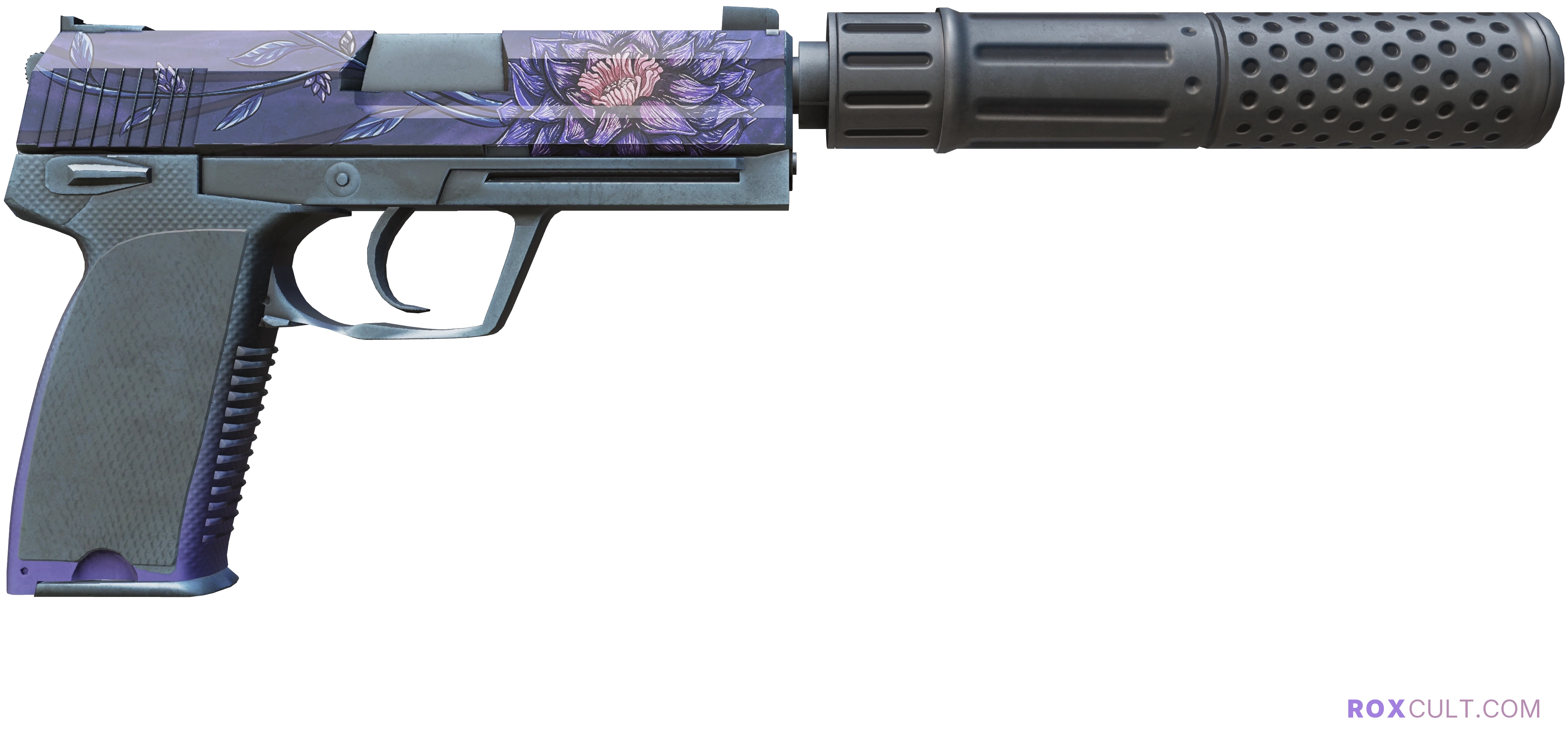 USP-S | Black Lotus (Factory New) — rox (Holo) Antwerp 2022 craft, backside view