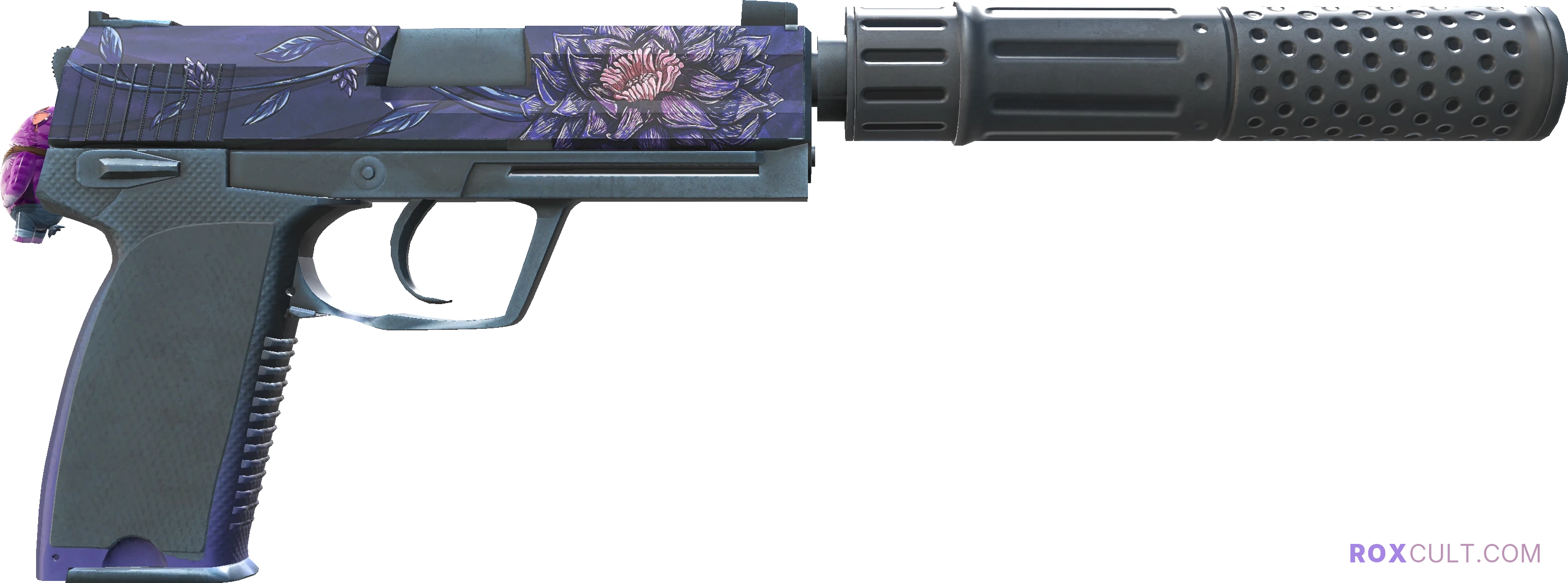USP-S | Black Lotus (Factory New) — rox (Holo) Antwerp 2022 craft, backside view