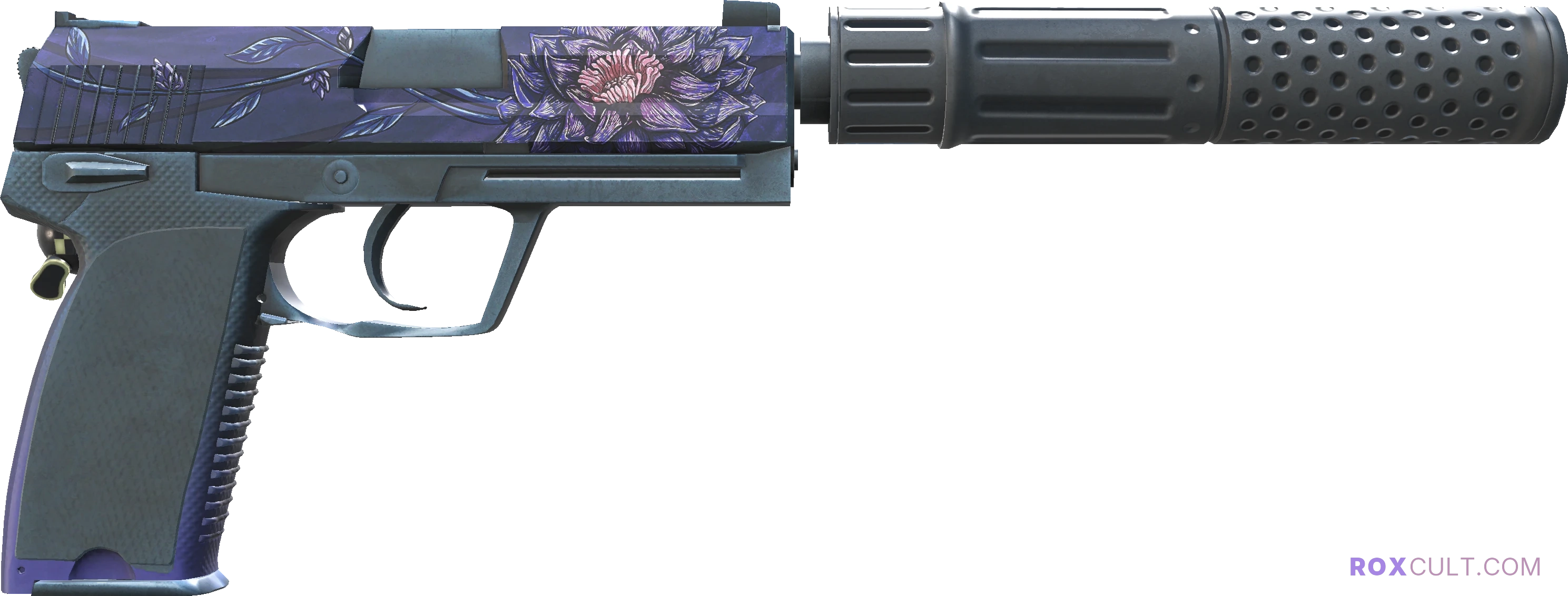 USP-S | Black Lotus (Factory New) — rox (Holo) Antwerp 2022 craft, backside view