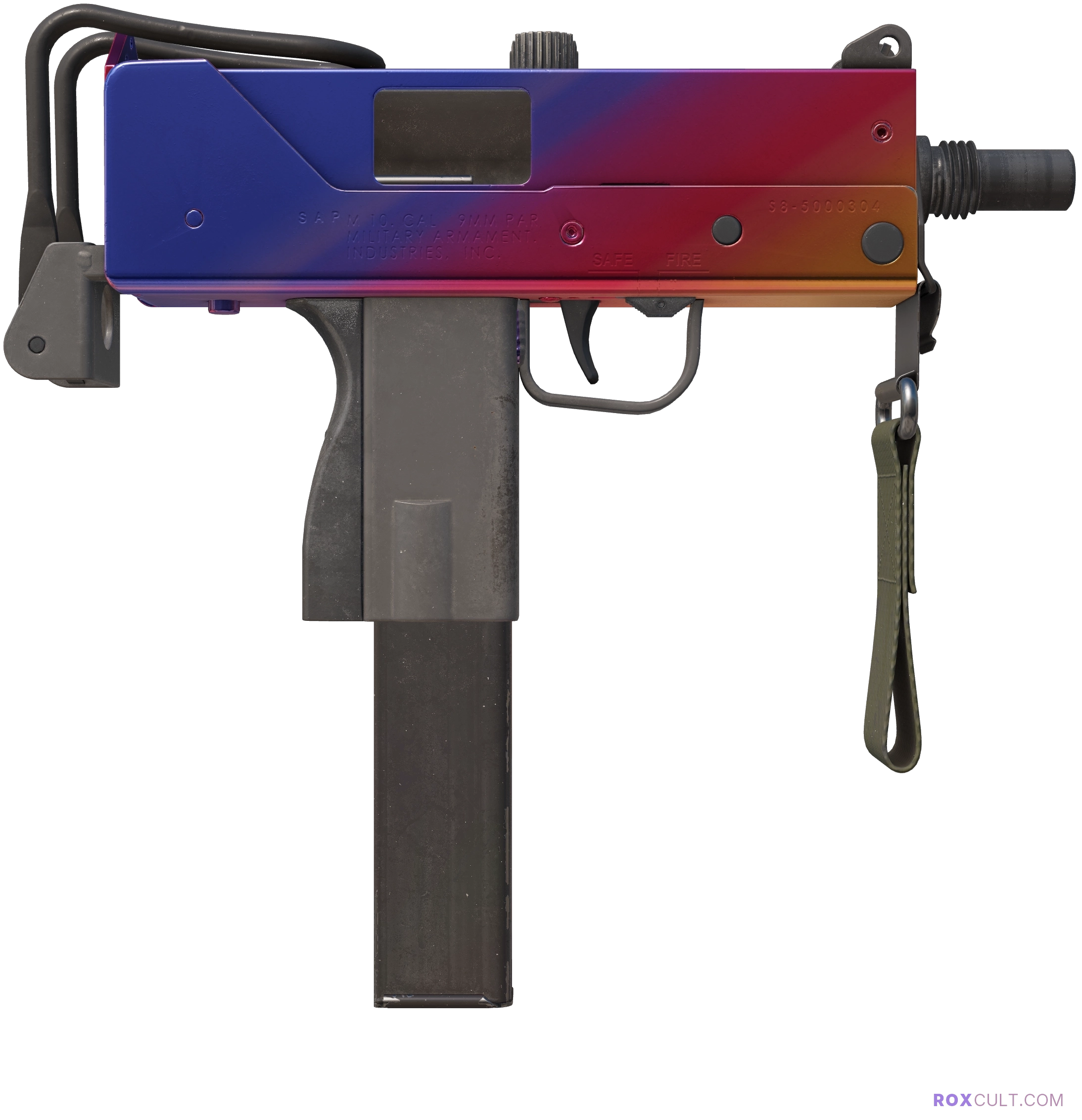 MAC-10 | Fade (Factory New) — rox (Holo) Antwerp 2022 craft, backside view