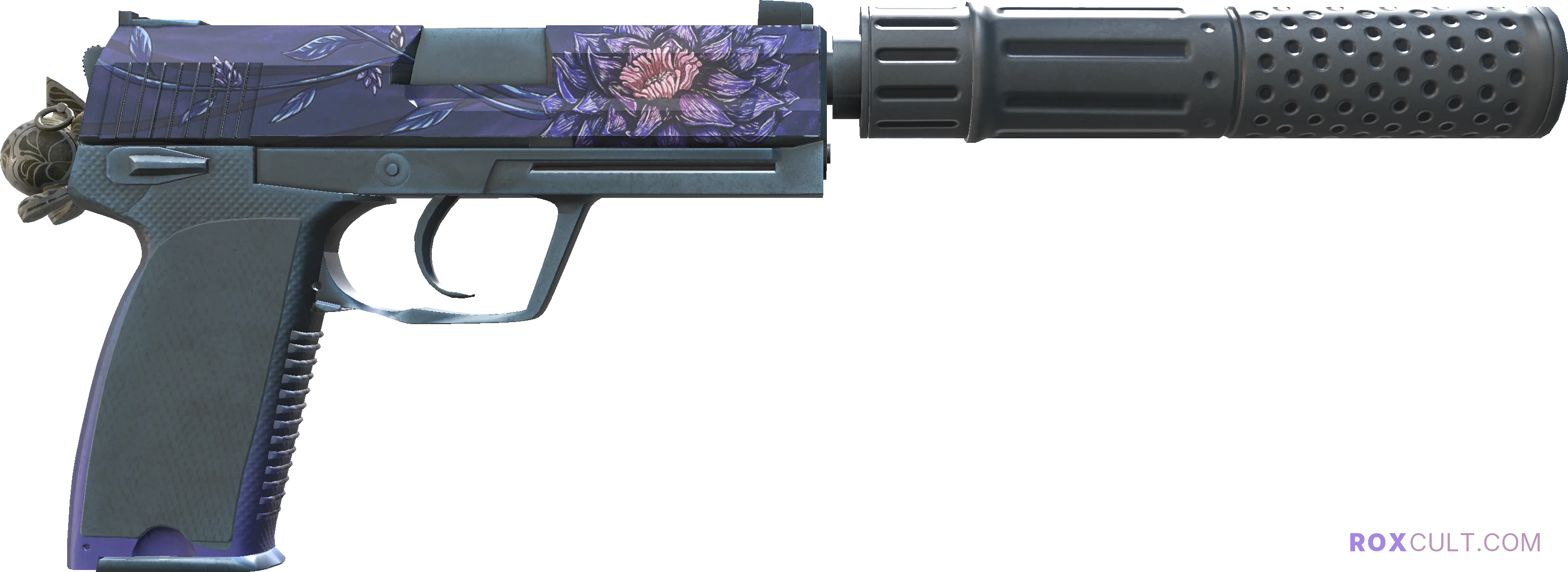 USP-S | Black Lotus (Minimal Wear) — rox (Holo) Antwerp 2022 craft, backside view