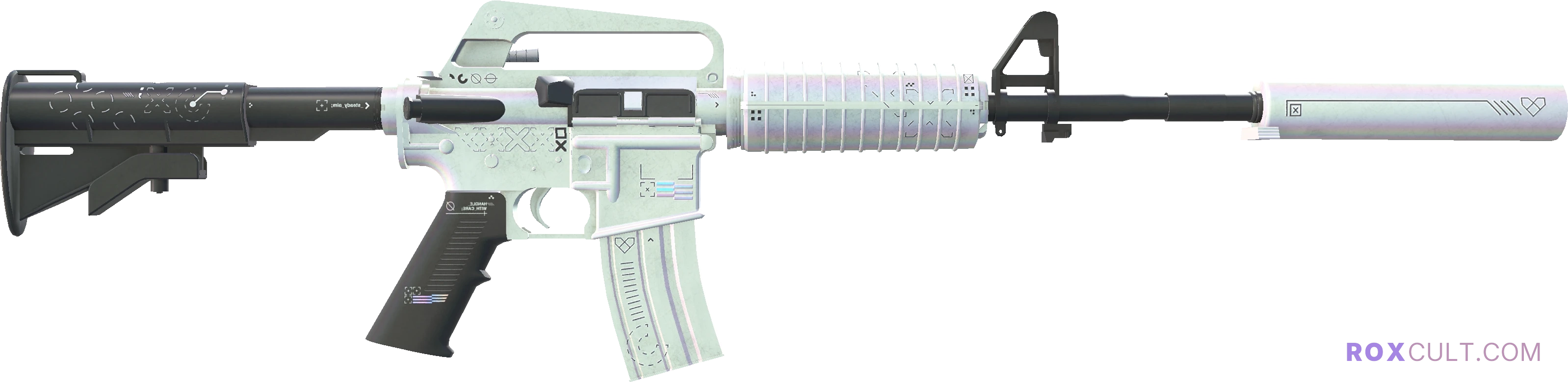 M4A1-S | Printstream (Minimal Wear) — rox (Holo) Antwerp 2022 craft, backside view
