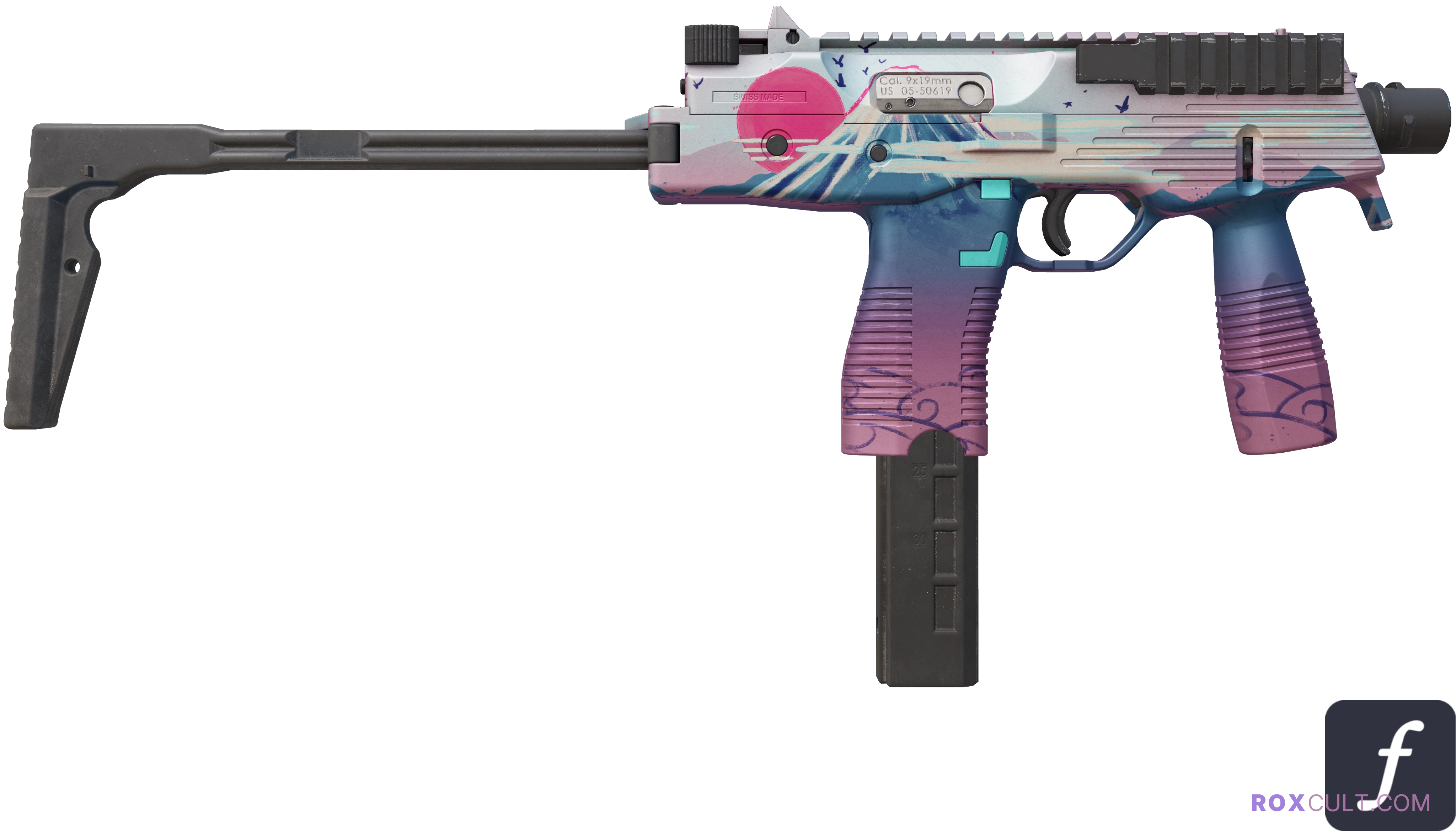 MP9 | Mount Fuji (Factory New) — rox (Holo) Antwerp 2022 craft, backside view