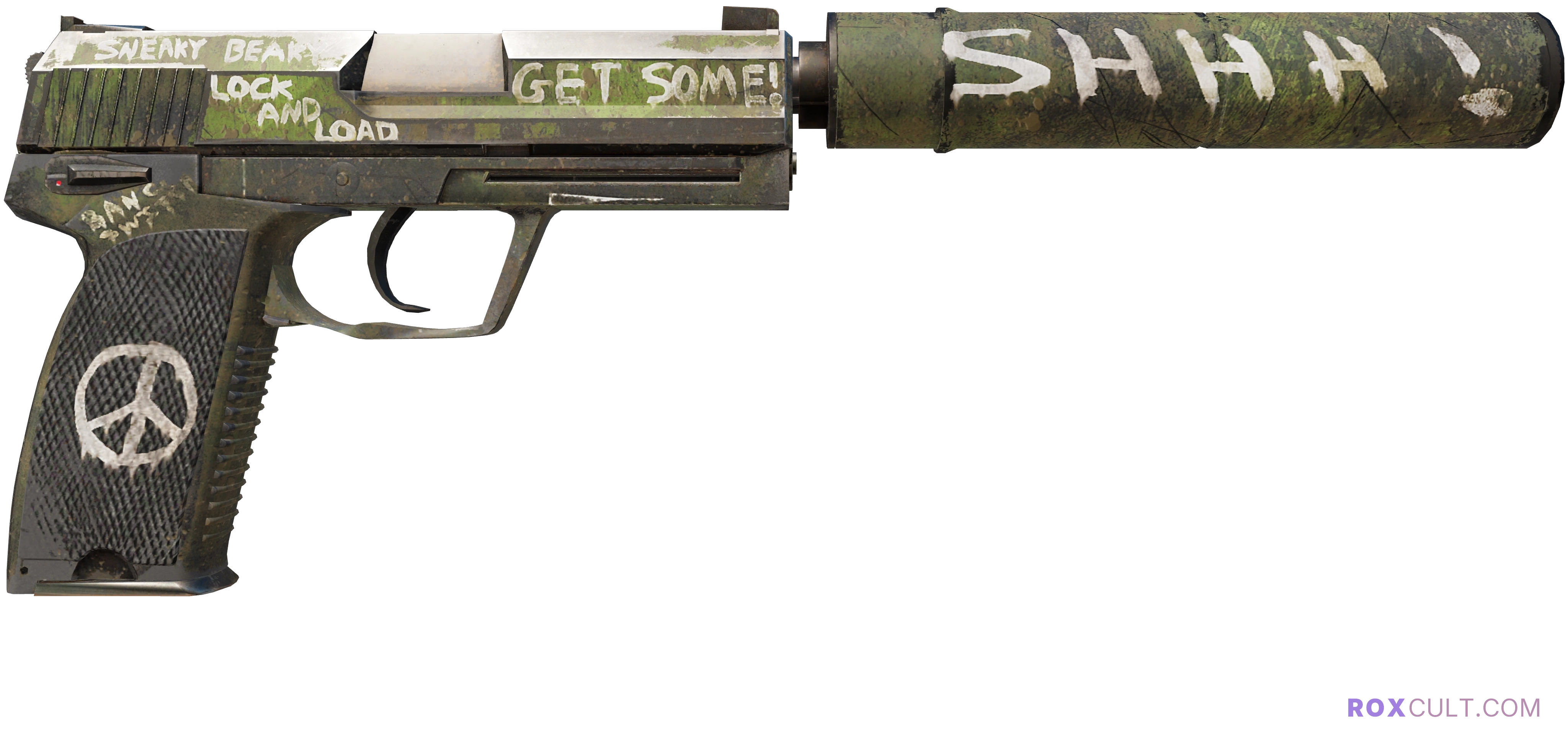 USP-S | Flashback (Field-Tested) — rox (Holo) Antwerp 2022 craft, backside view