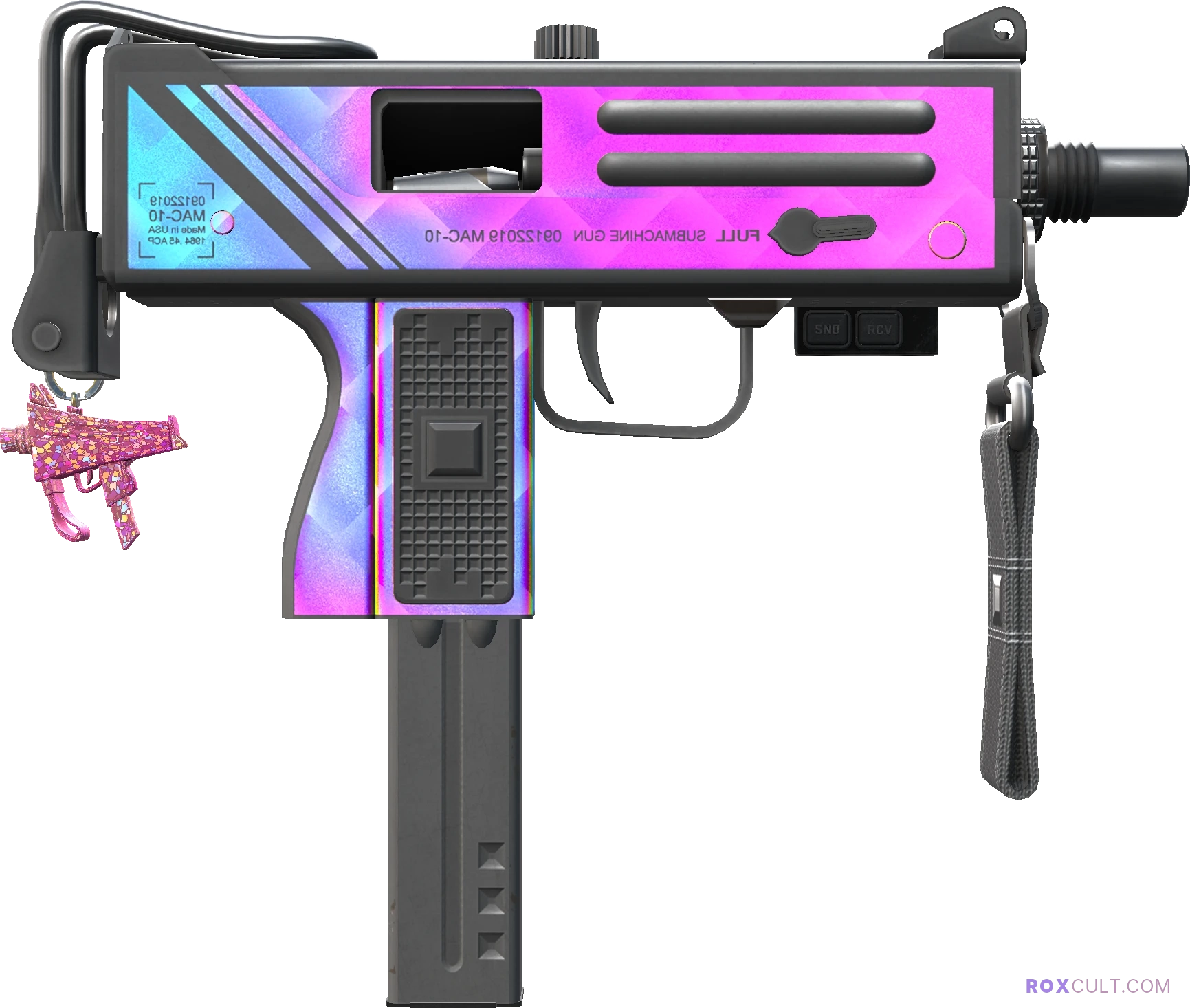 StatTrak™ MAC-10 | Disco Tech (Minimal Wear) — rox (Holo) Antwerp 2022 craft, backside view
