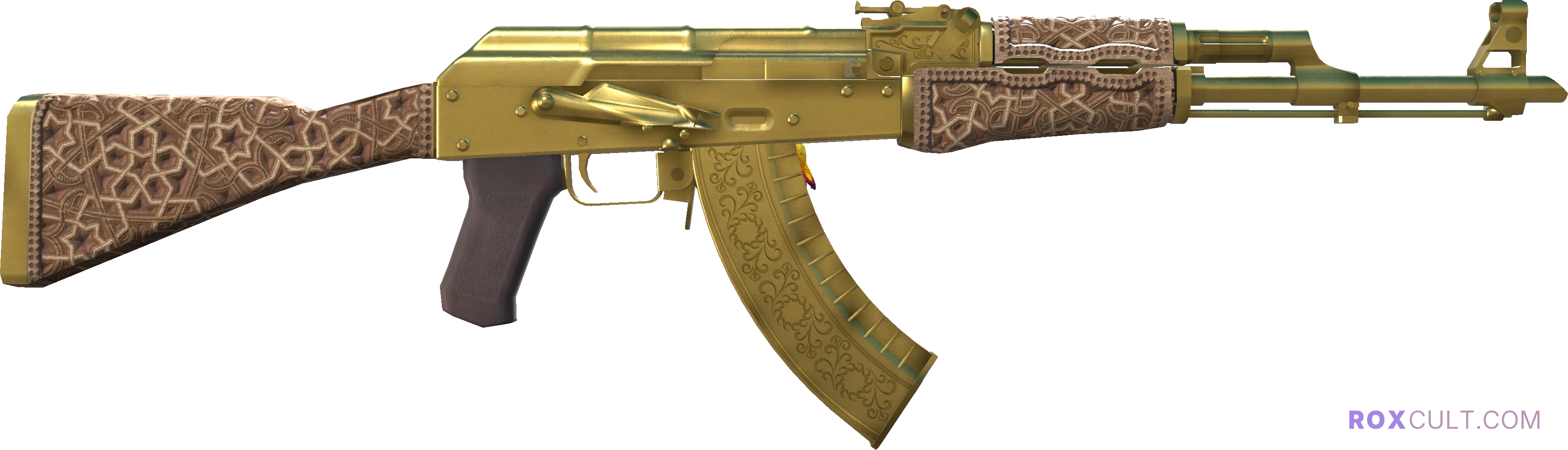 AK-47 | Gold Arabesque (Field-Tested) — rox (Holo) Antwerp 2022 craft, backside view
