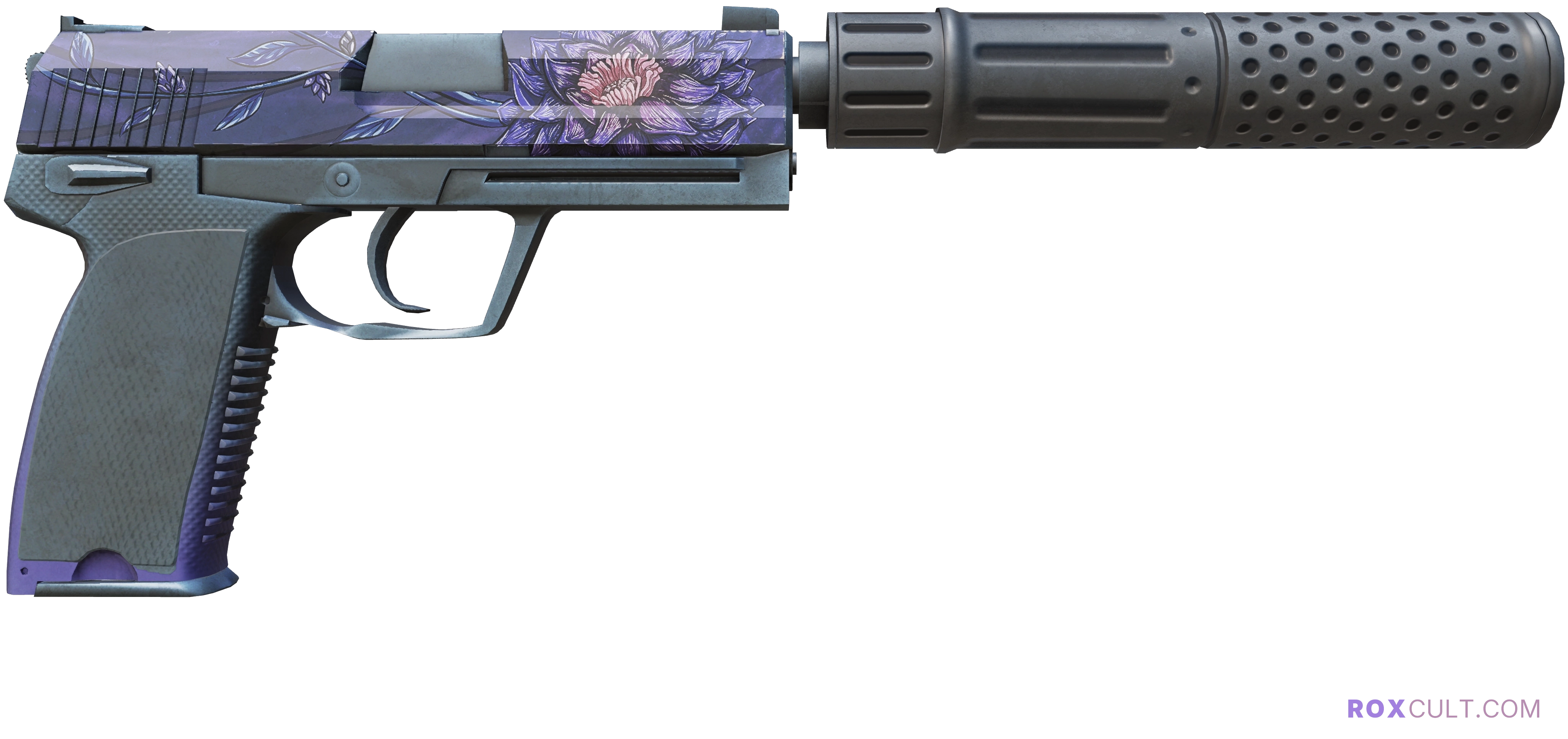 USP-S | Black Lotus (Minimal Wear) — rox (Holo) Antwerp 2022 craft, backside view