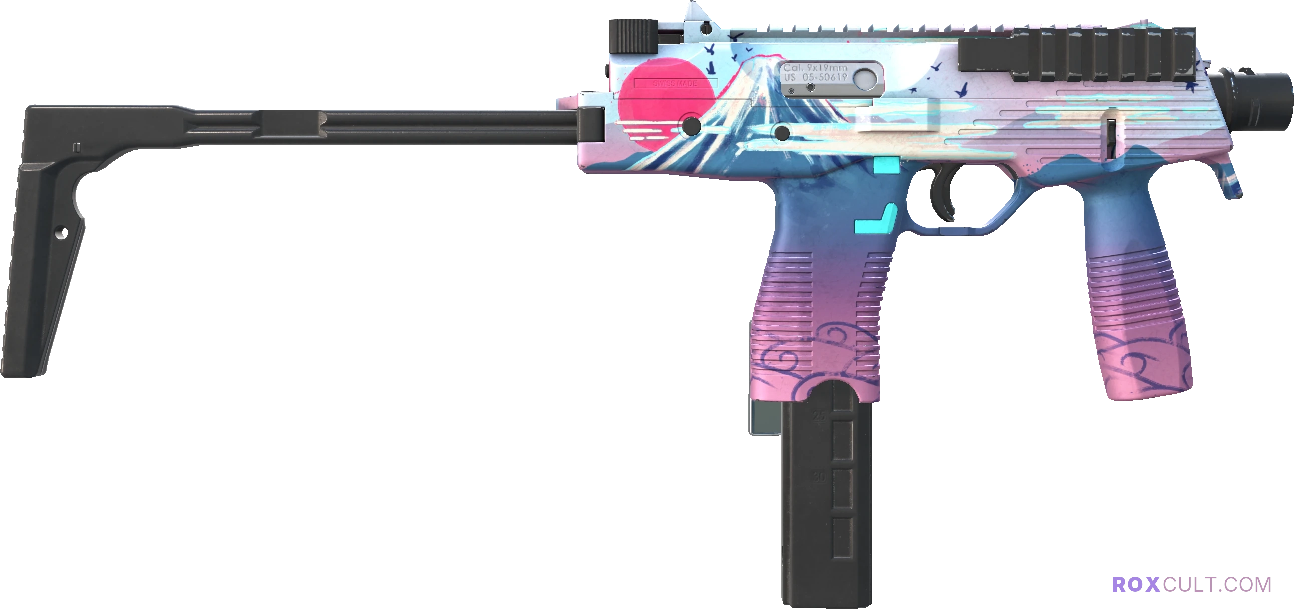 MP9 | Mount Fuji (Factory New) — rox (Holo) Antwerp 2022 craft, backside view